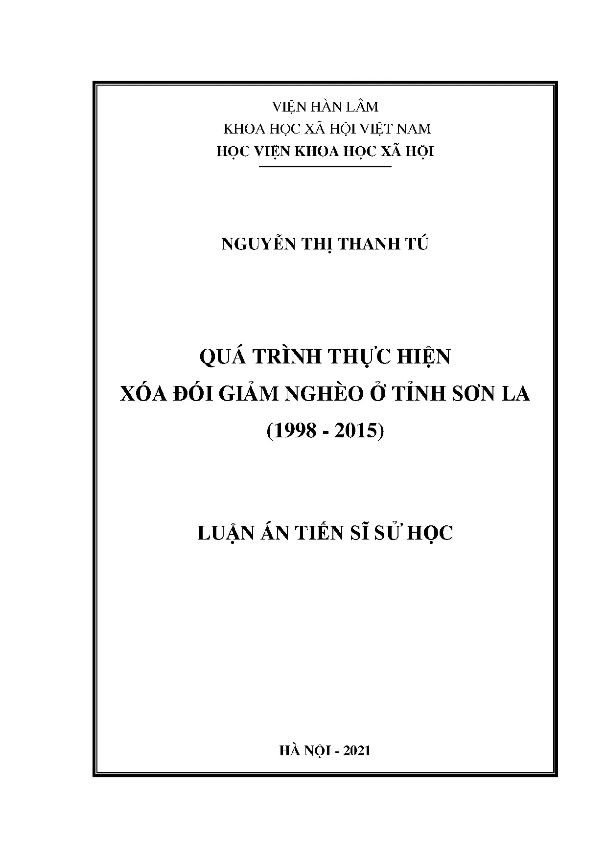 Luận án tiến sĩ sử học quá trình thực hiện xóa đói giảm nghè