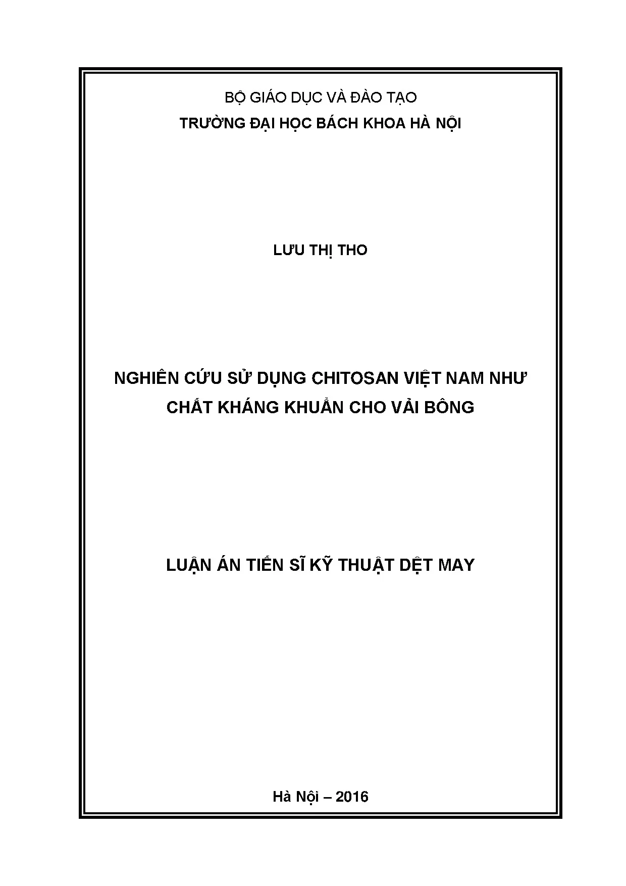 Nghiên cứu sử dụng chitosan việt nam như chất kháng khuẩn ch