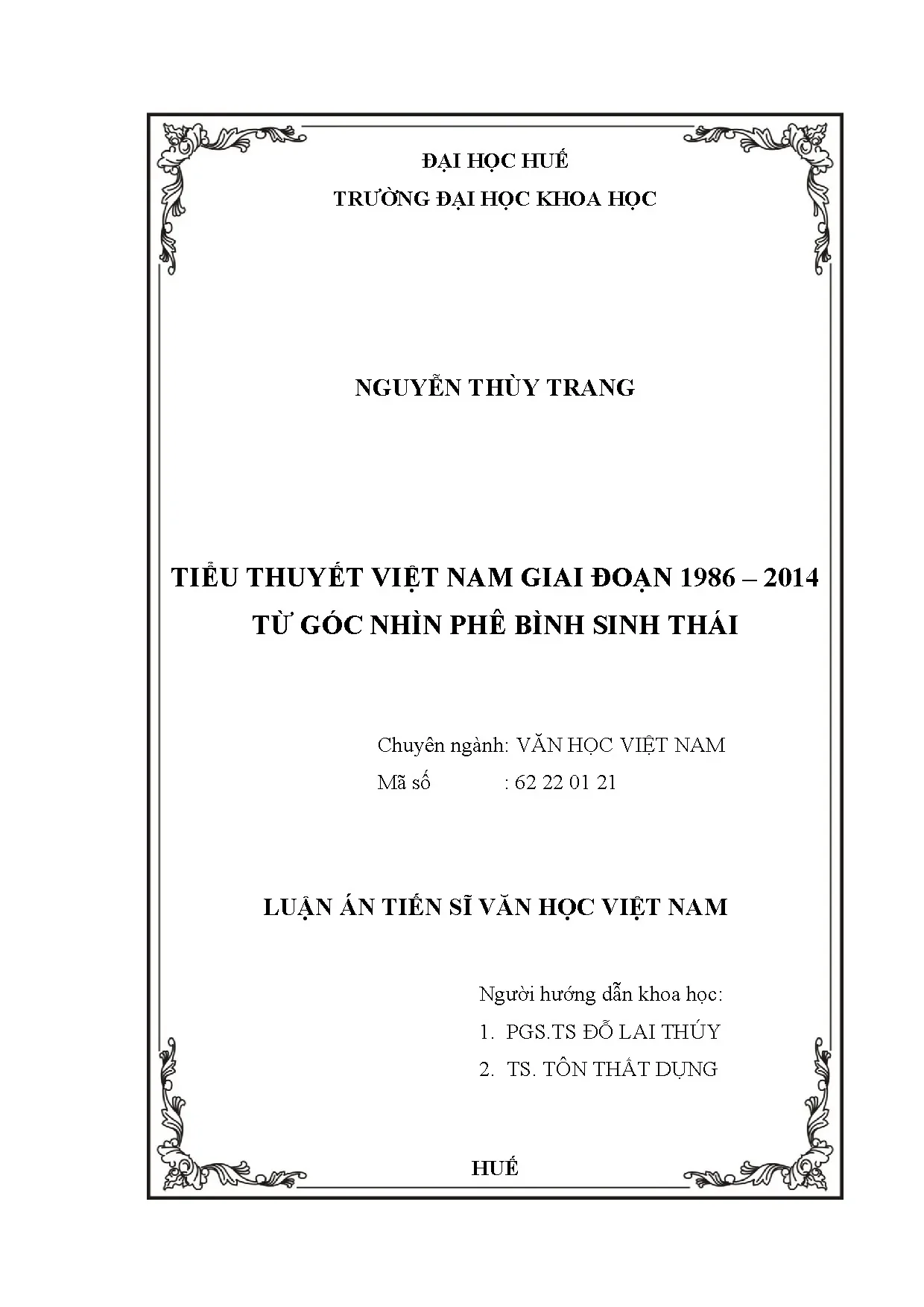 Phê bình sinh thái trong tiểu thuyết Việt Nam