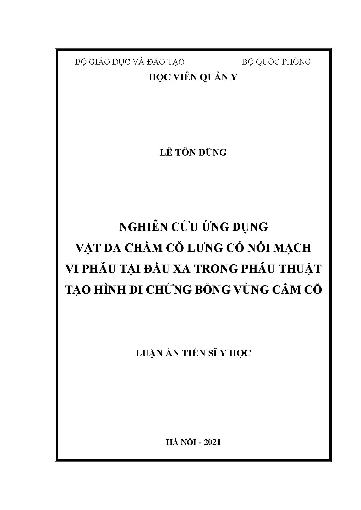 Vạt da chẩm cổ lưng vi phẫu tạo hình di chứng bỏng cằm cổ
