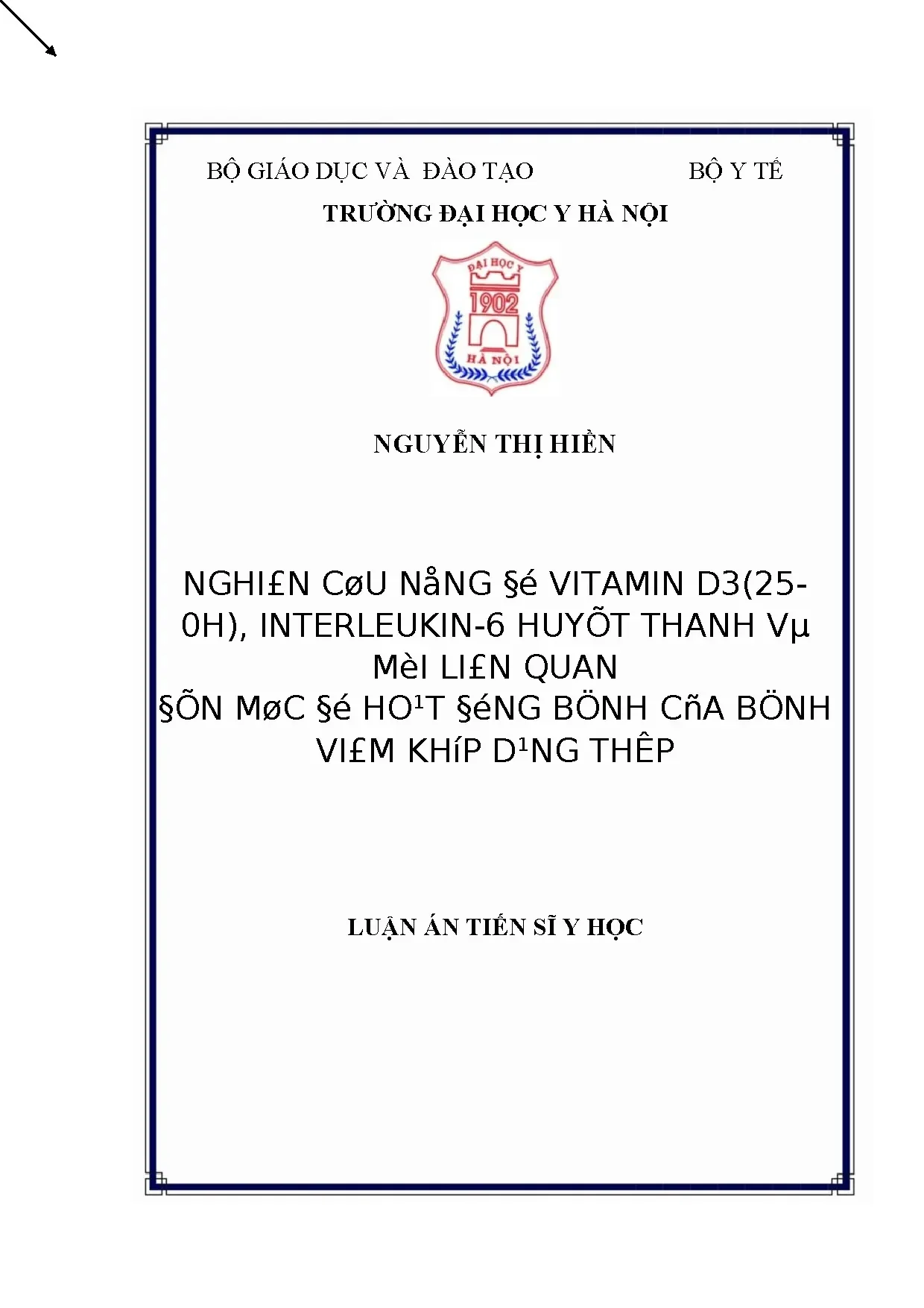 Nghiên cứu nồng độ vitamin D3(25-OH), IL-6 huyết thanh và mối liên quan đến hoạt động bệnh VKDT