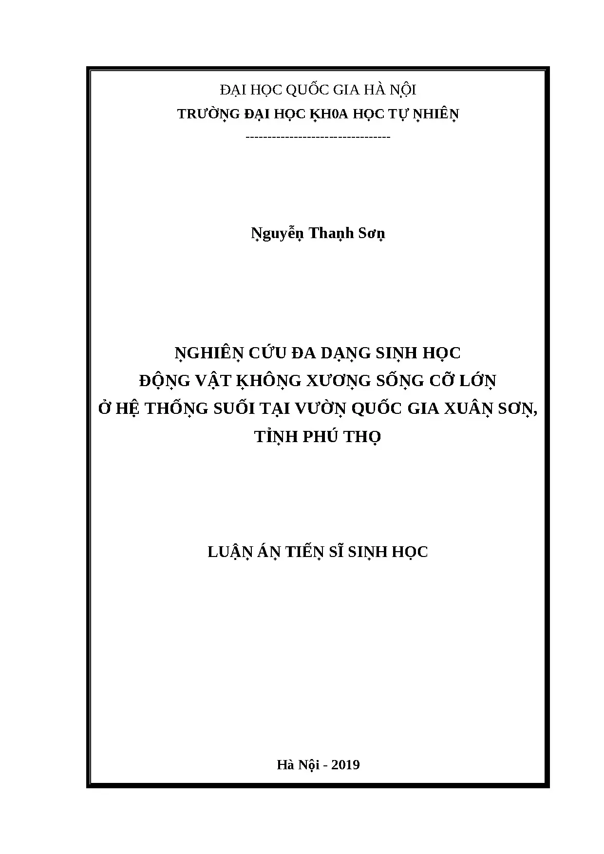 Nghiên cứu đa dạng sinh học động vật không xương sống cỡ lớn