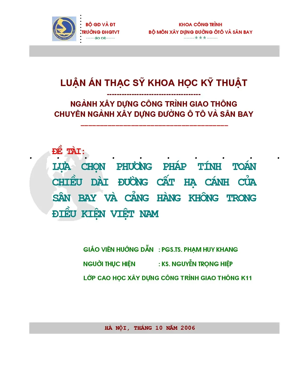 Lựa chọn phương pháp tính toán chiều dài đường cất hạ
