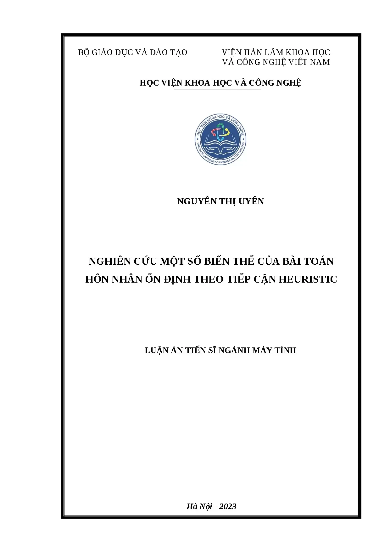 Biến thể bài toán hôn nhân ổn định theo Heuristic