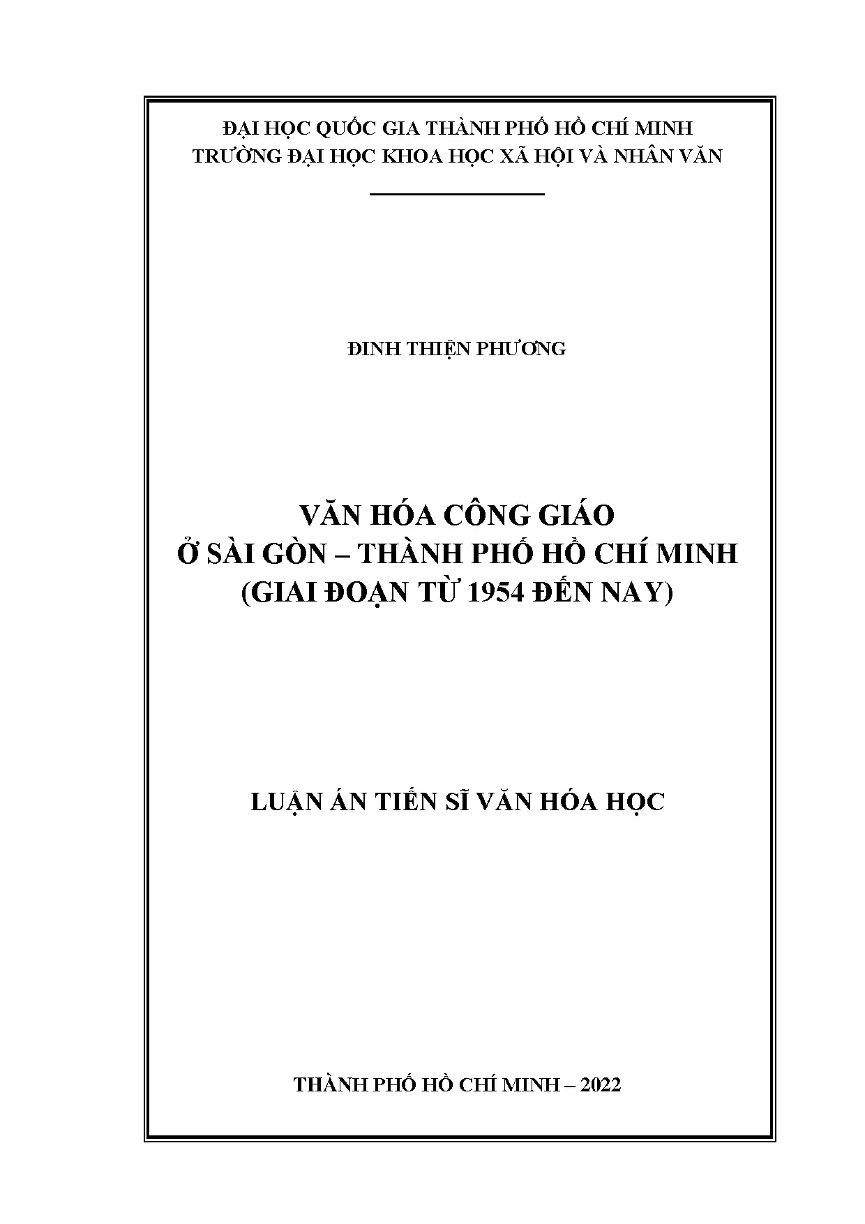 Văn hóa Công giáo Sài Gòn - TP.HCM (1954-nay)