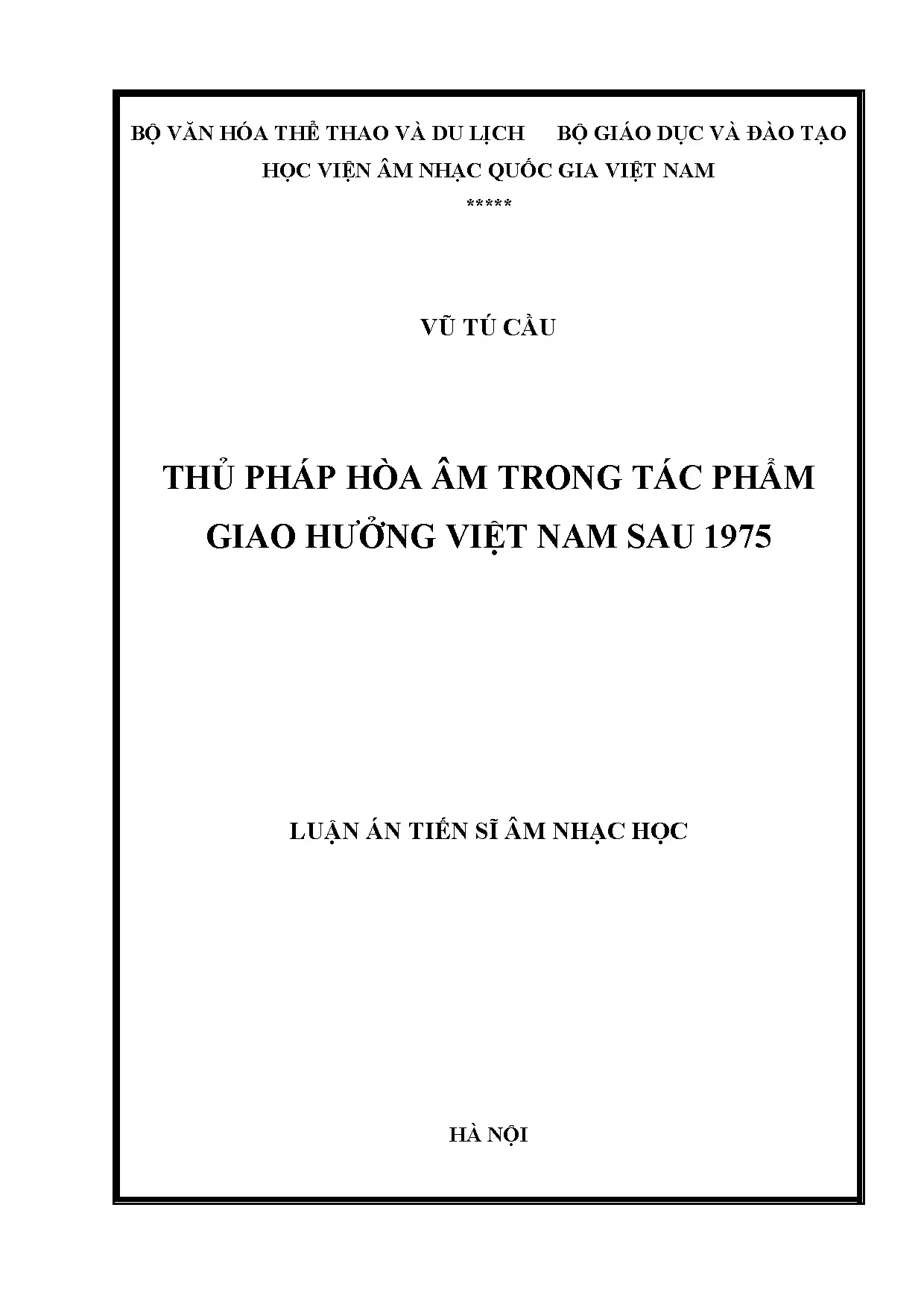 Thủ pháp hòa âm trong giao hưởng Việt Nam sau 1975