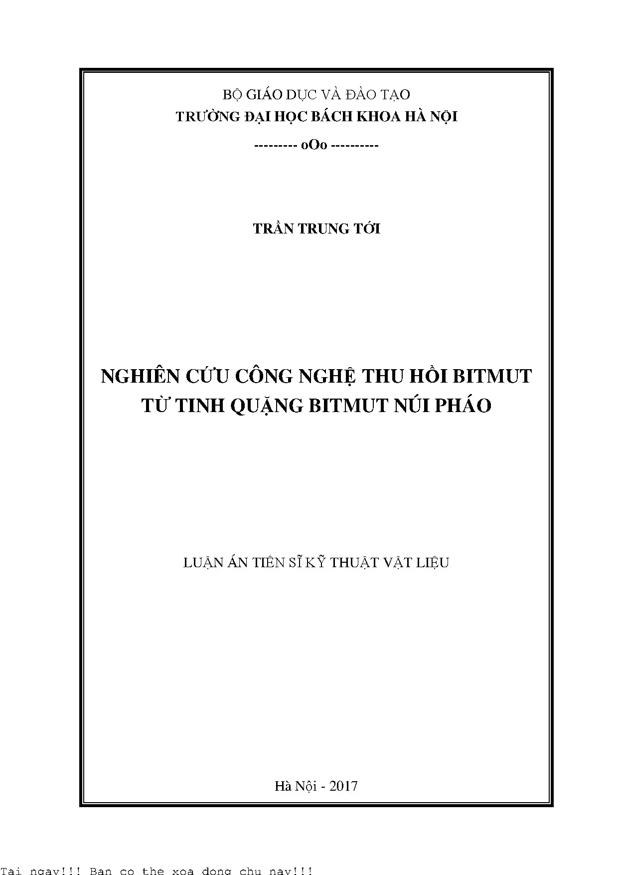 Nghiên cứu công nghệ thu hồi bitmut từ tinh quặng bitmut núi
