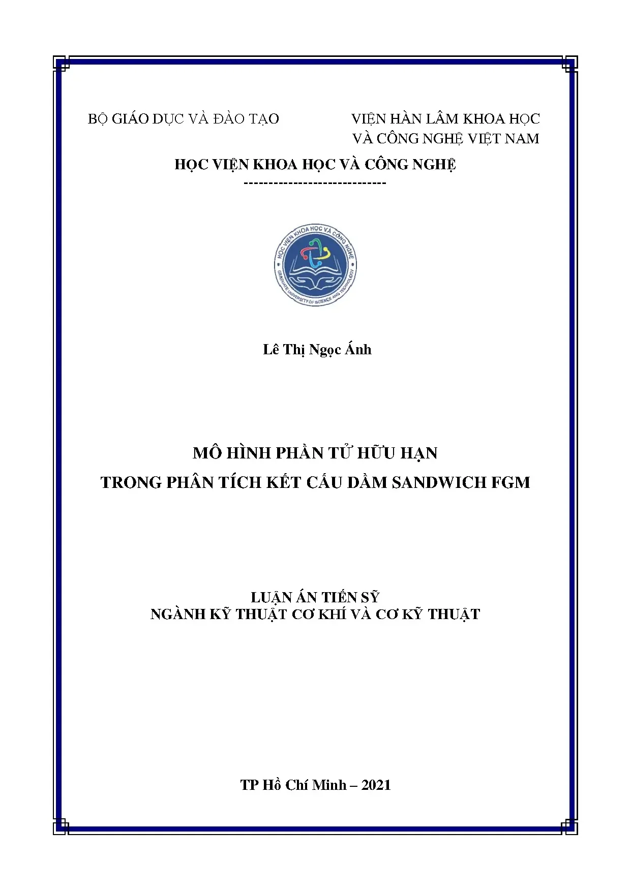 Mô hình phần tử hữu hạn dầm sandwich FGM