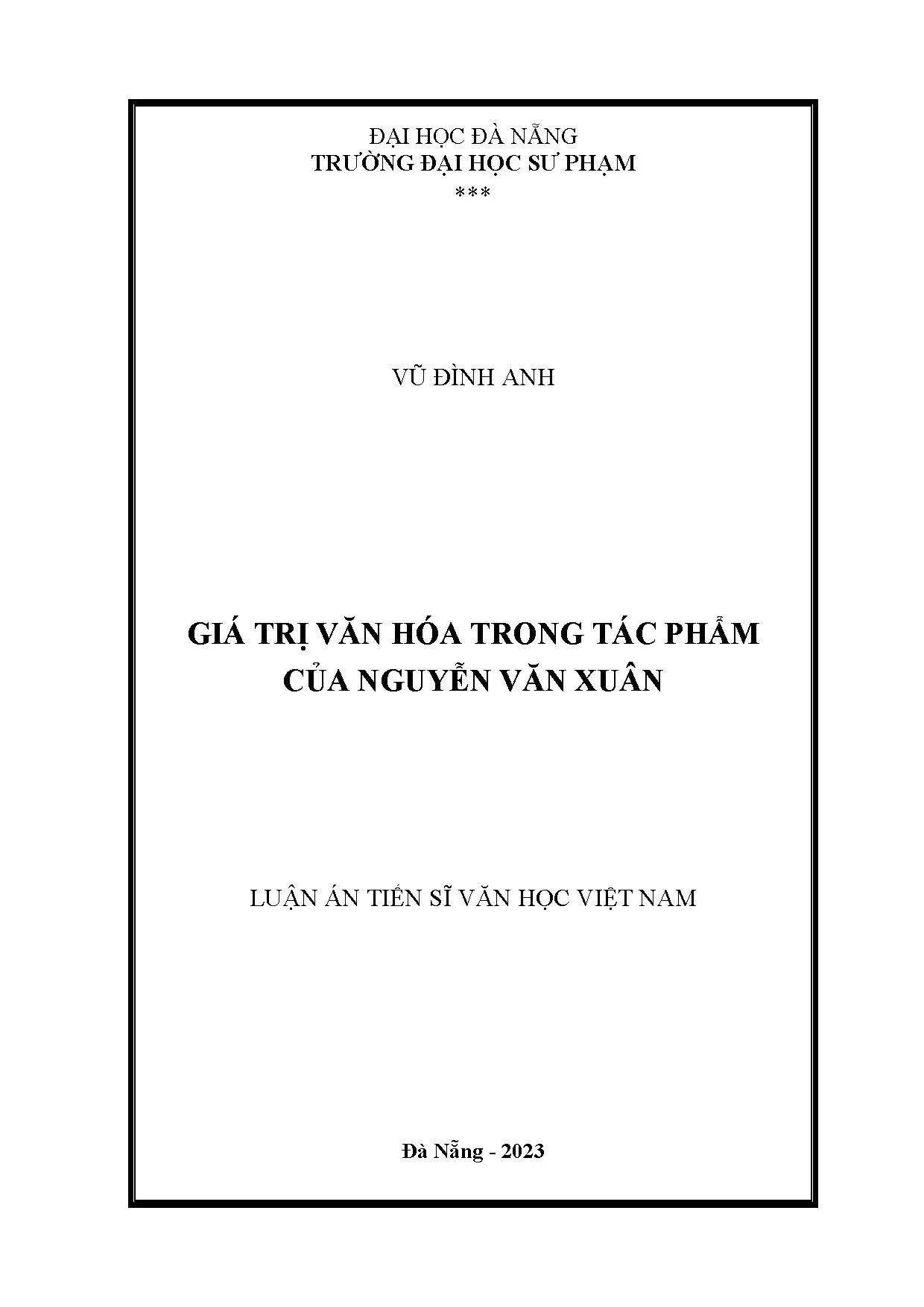 Luận án tiến sĩ giá trị văn hóa trong tác phẩm của nguyễn vă