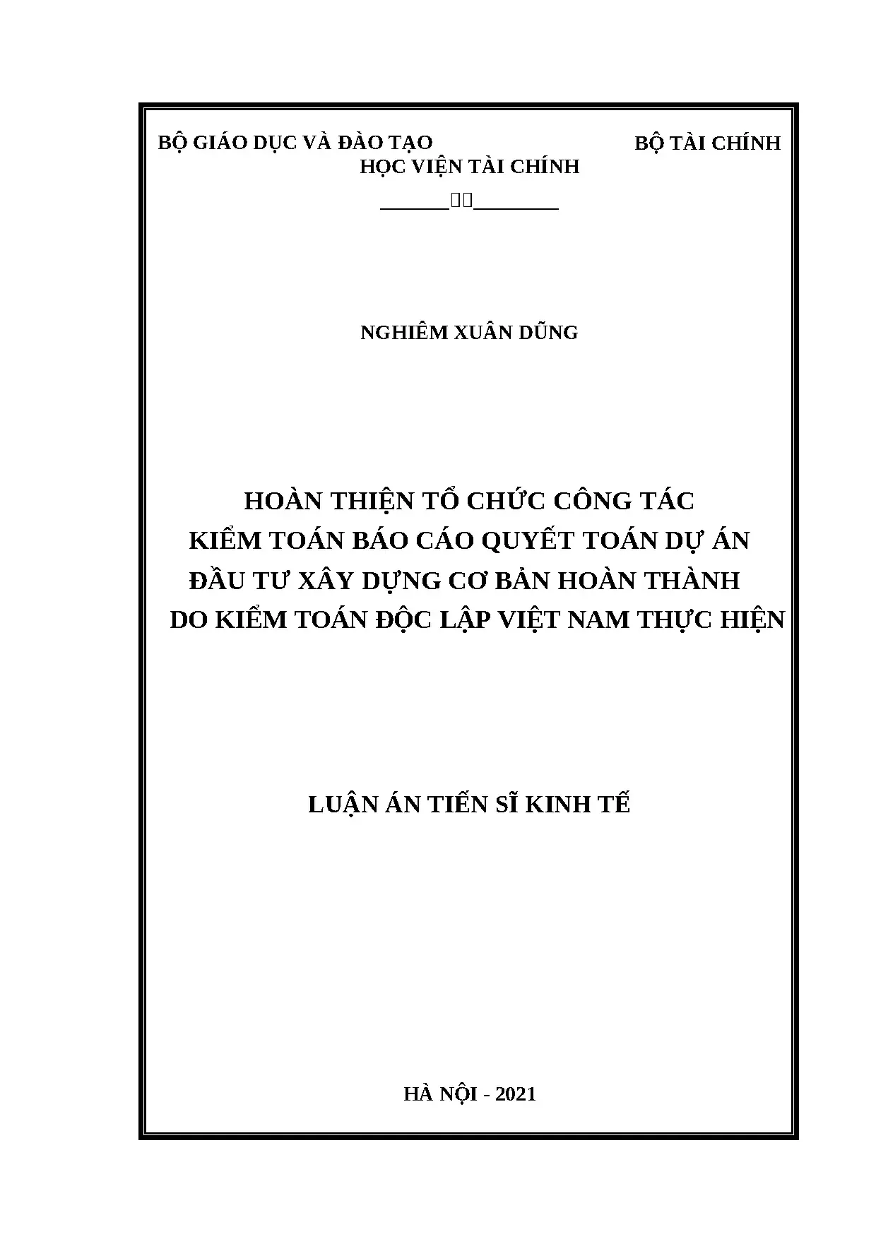Luận án tiến sĩ kinh tế hoàn thiện tổ chức công tác kiểm toá