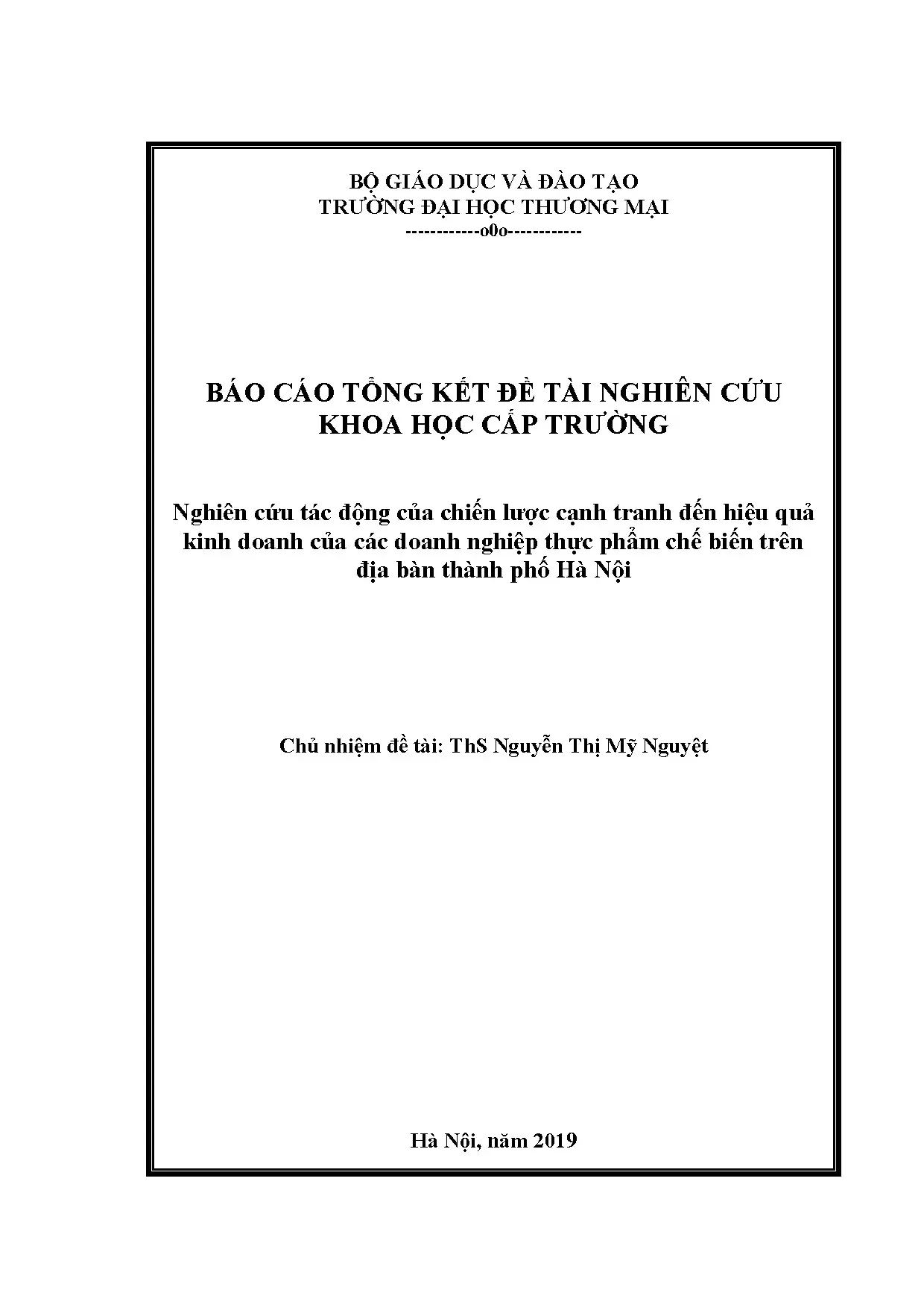 Tác động chiến lược cạnh tranh đến hiệu quả kinh doanh thực phẩm
