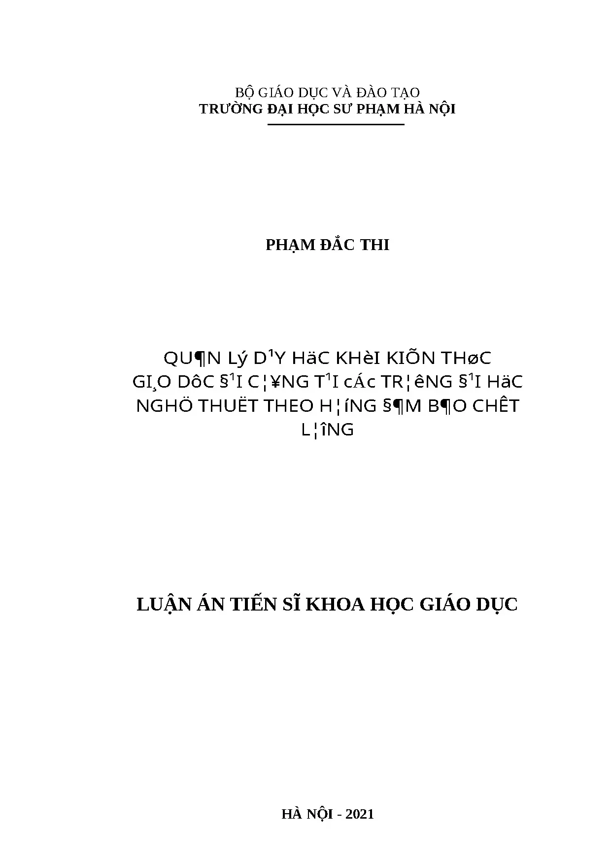 Quản lý dạy học Giáo dục đại cương tại Đại học Nghệ thuật