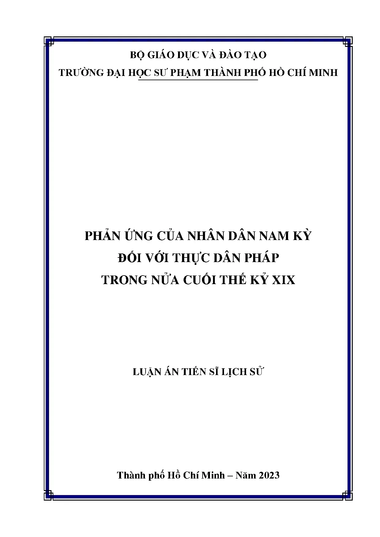 Phản ứng của nhân dân nam kỳ đối với thực dân pháp trong nửa