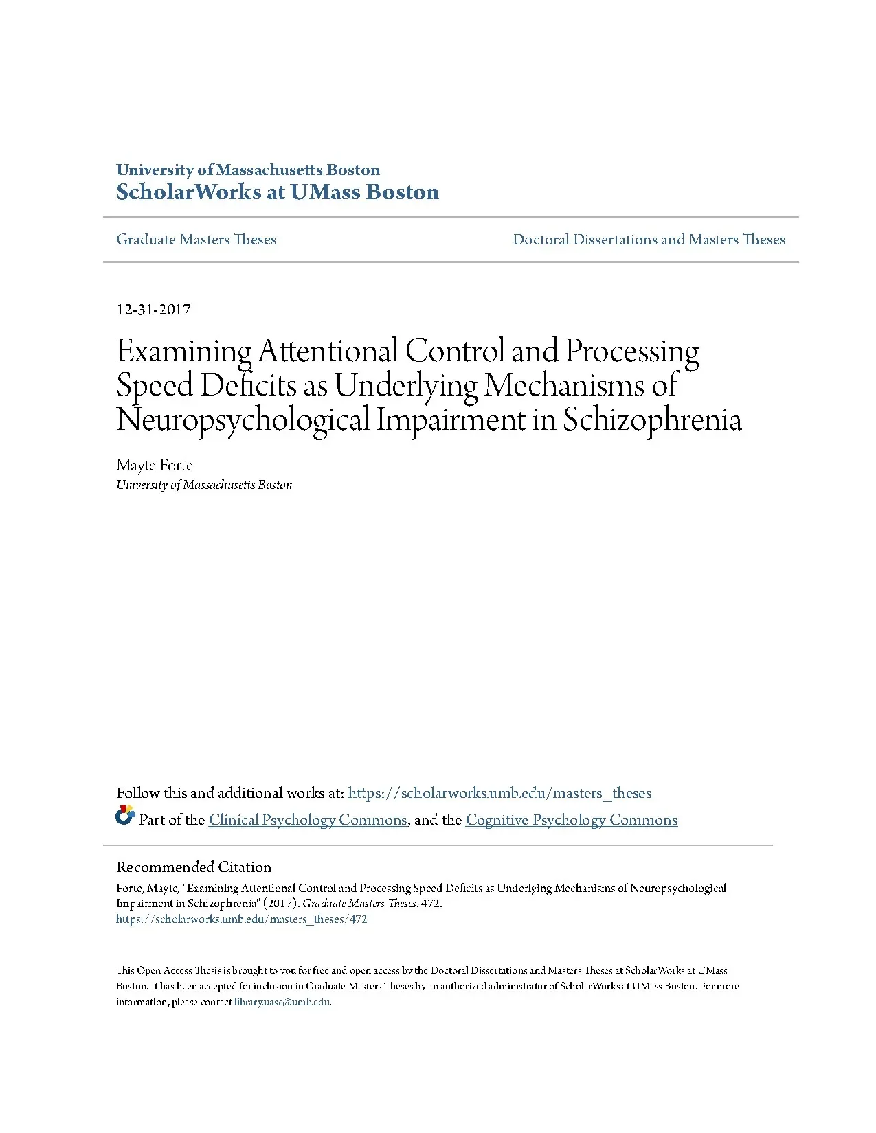 Examining attentional control and processing speed deficits
