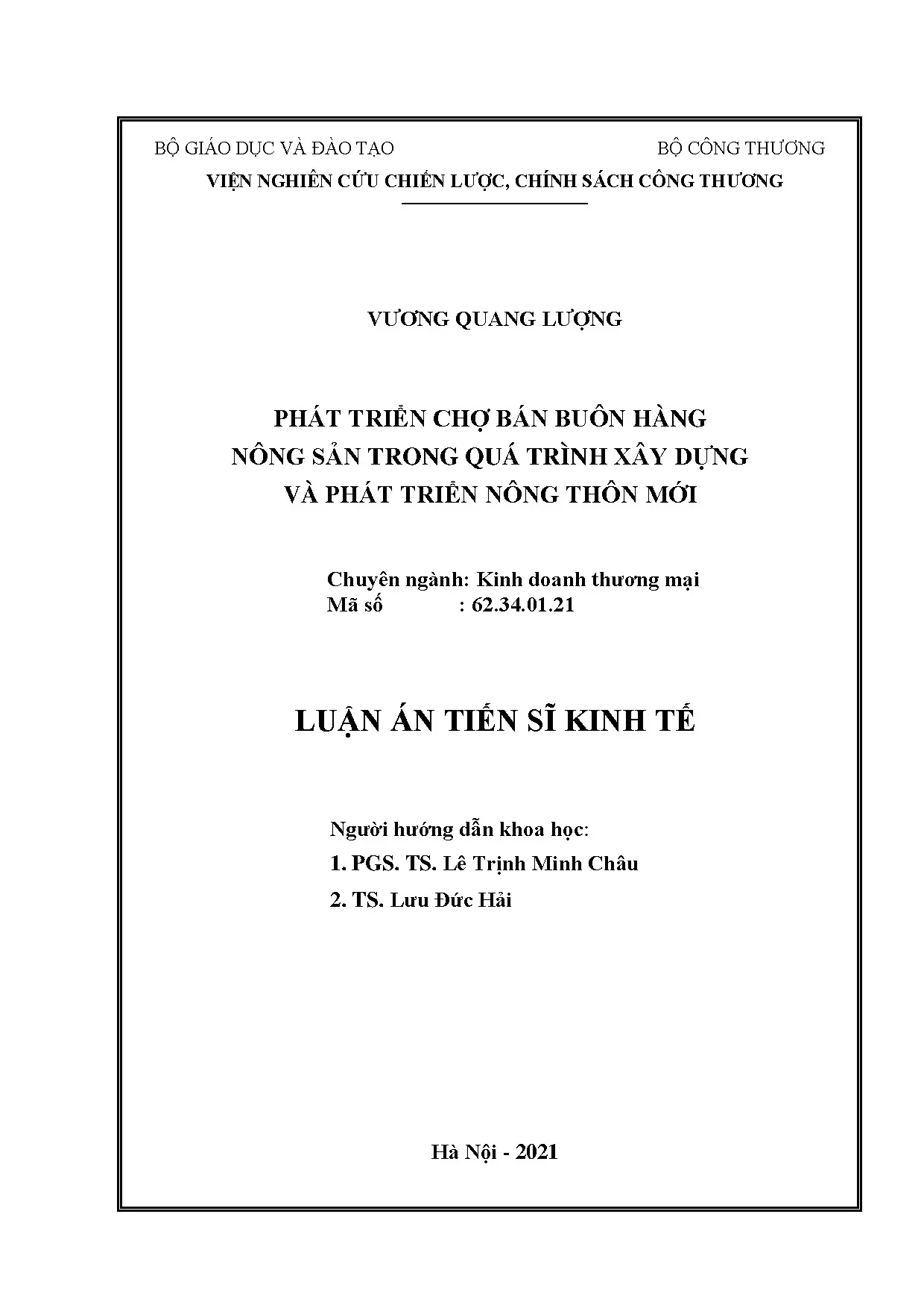 Phát triển chợ bán buôn nông sản trong Nông thôn mới