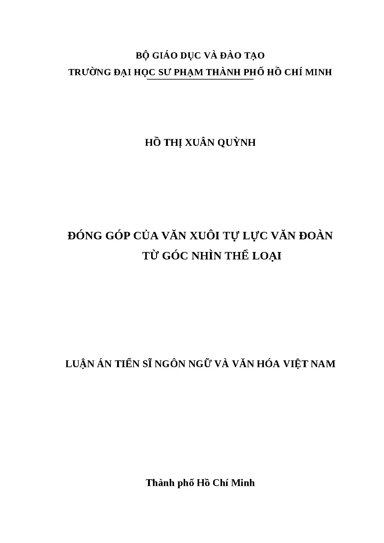Luận án tiến sĩ đóng góp của văn xuôi tự lực văn đoàn từ góc