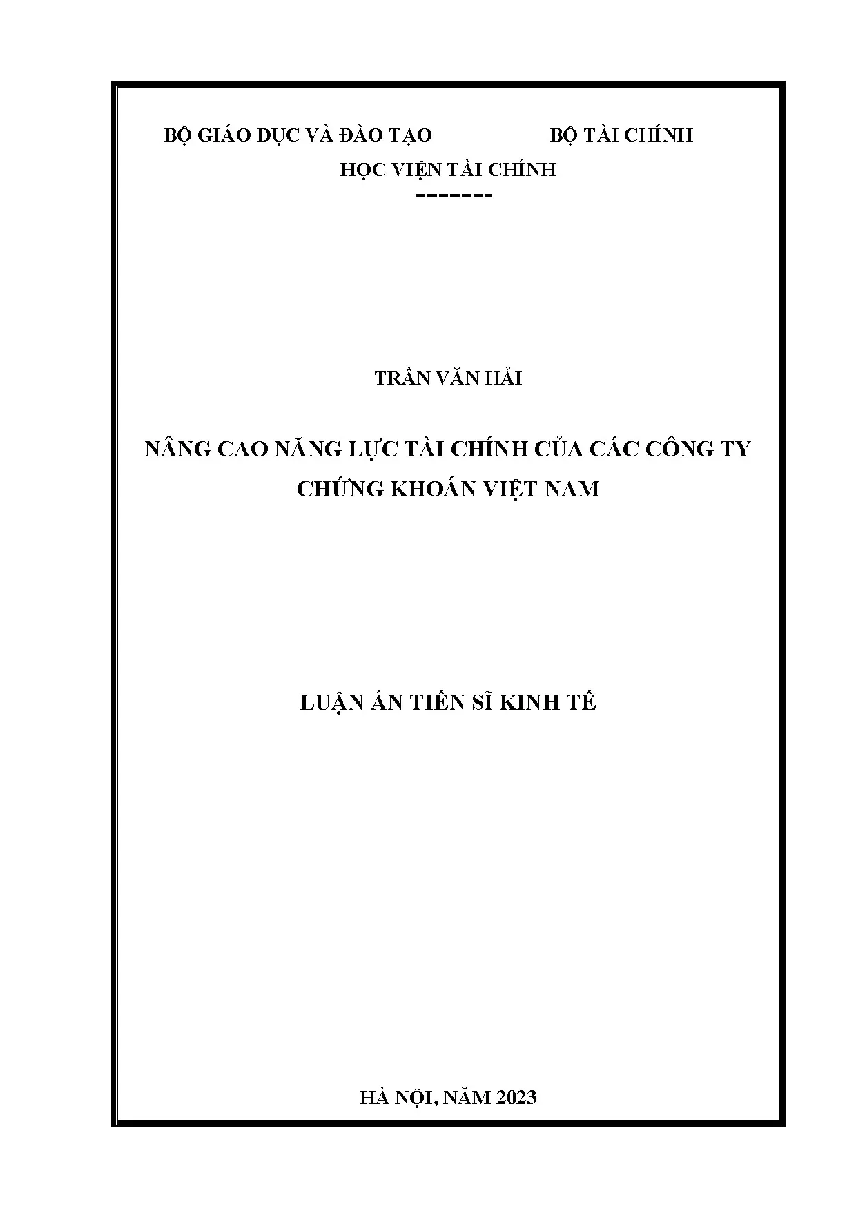 Nâng cao năng lực tài chính công ty chứng khoán Việt Nam