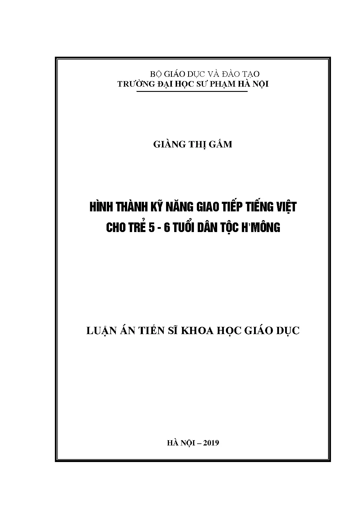 Kỹ năng giao tiếp tiếng Việt cho trẻ 5-6 tuổi dân tộc H'mông