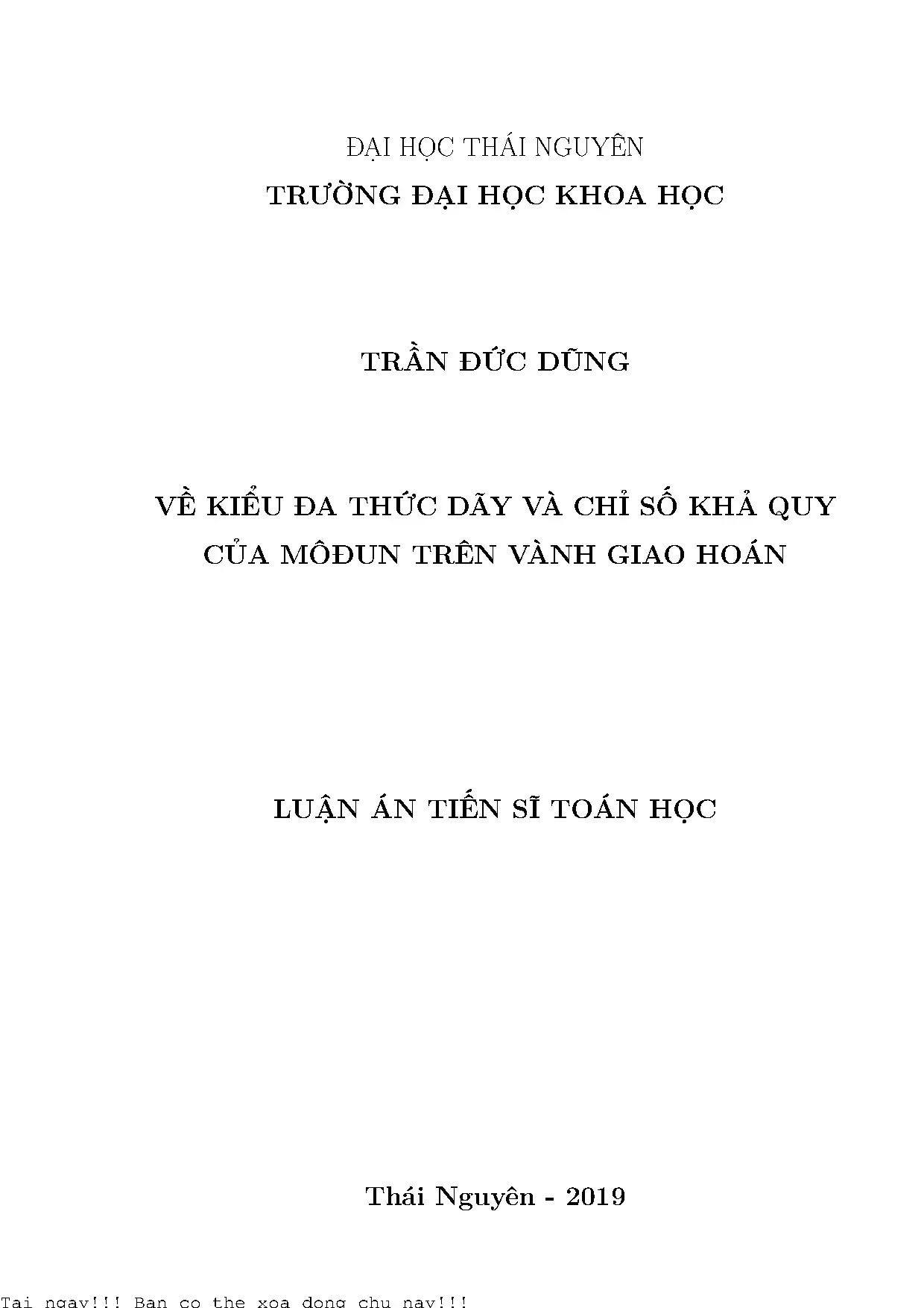 Về kiểu đa thức dãy và chỉ số khả quy của môđun trên vành gi
