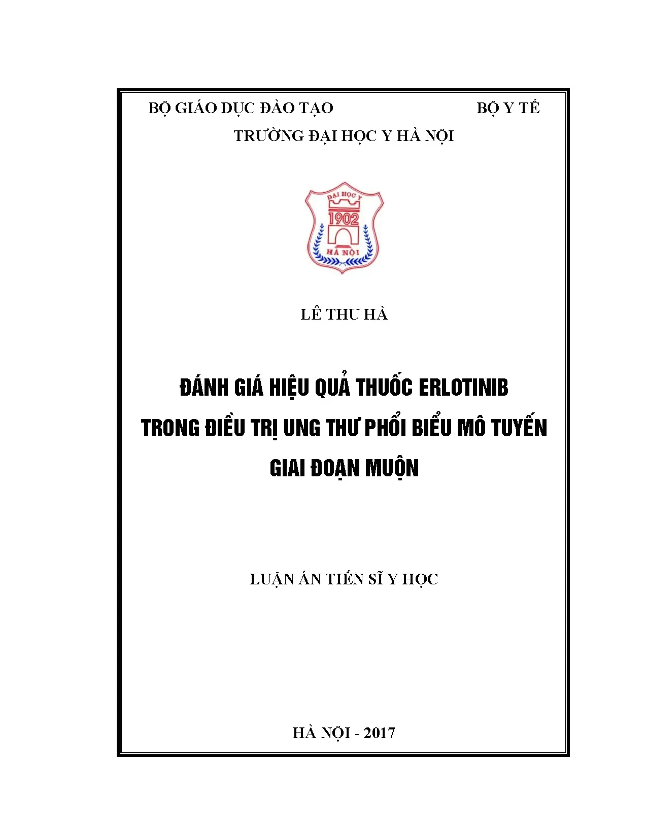 Hiệu quả Erlotinib trong ung thư phổi biểu mô tuyến giai đoạn muộn