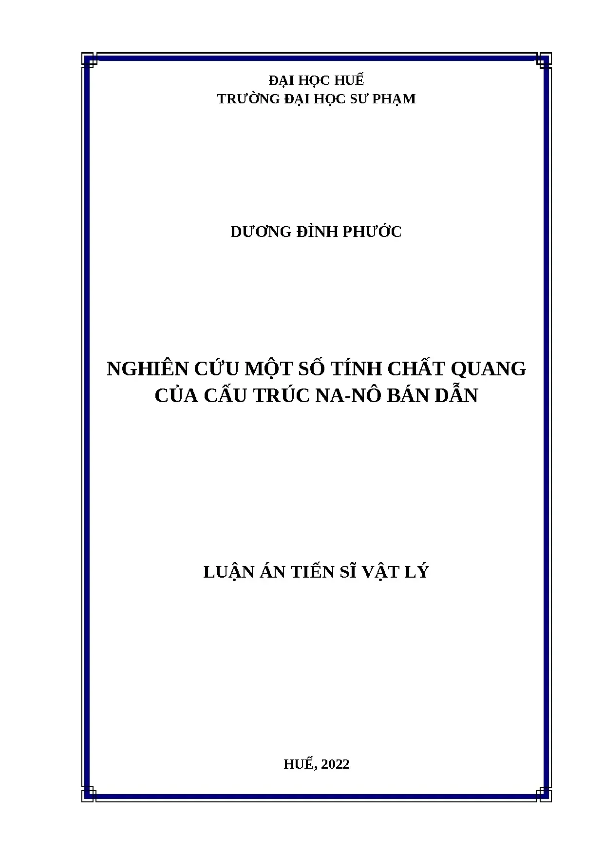 Tính chất quang của cấu trúc nano bán dẫn