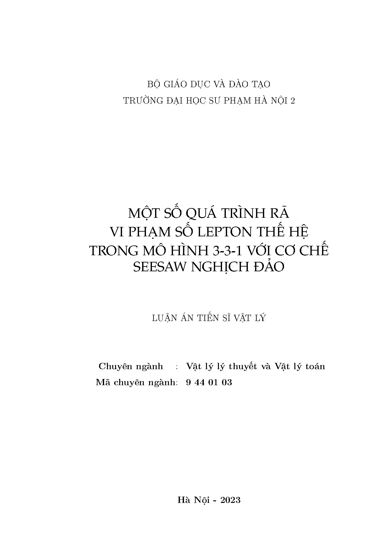 Quá trình rã vi phạm số lepton trong mô hình 3-3-1 với cơ chế seesaw nghịch đảo