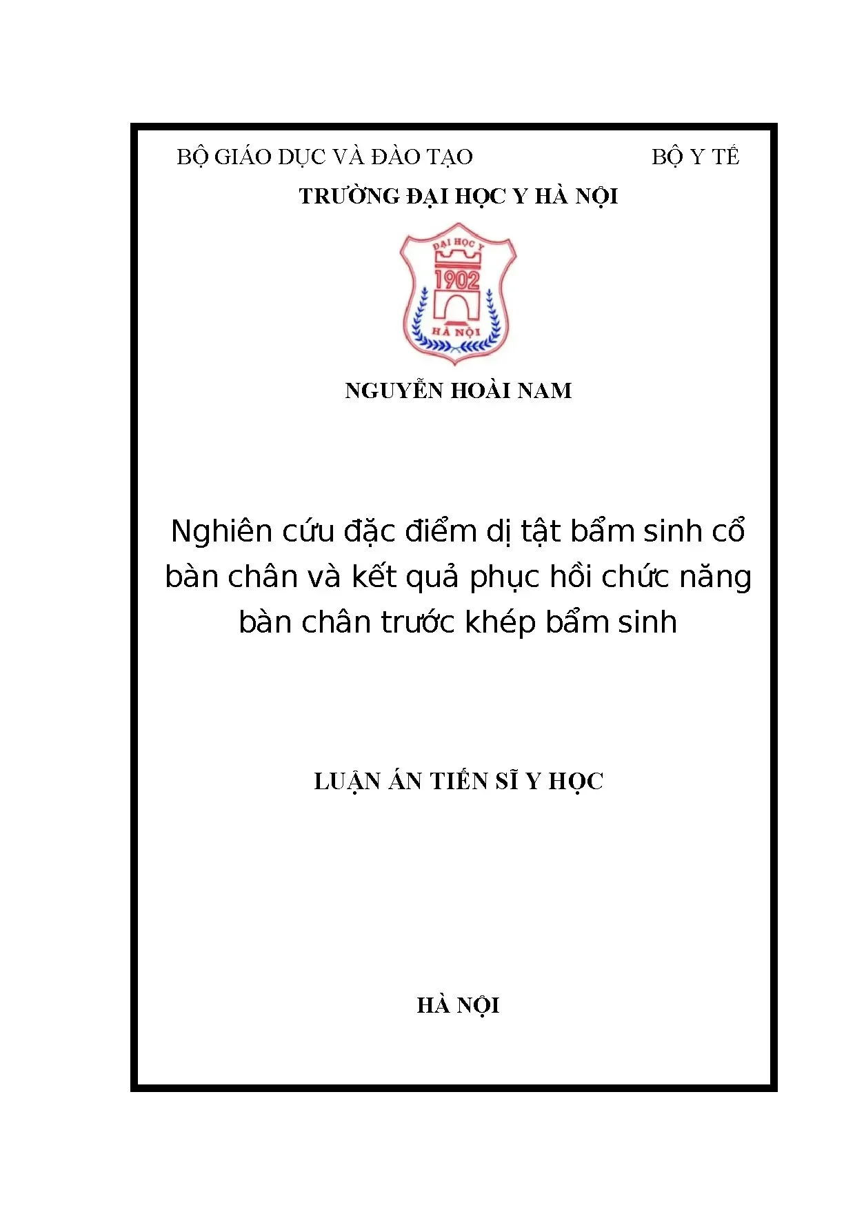 Nghiên cứu đặc điểm dị tật bẩm sinh cổ bàn chân