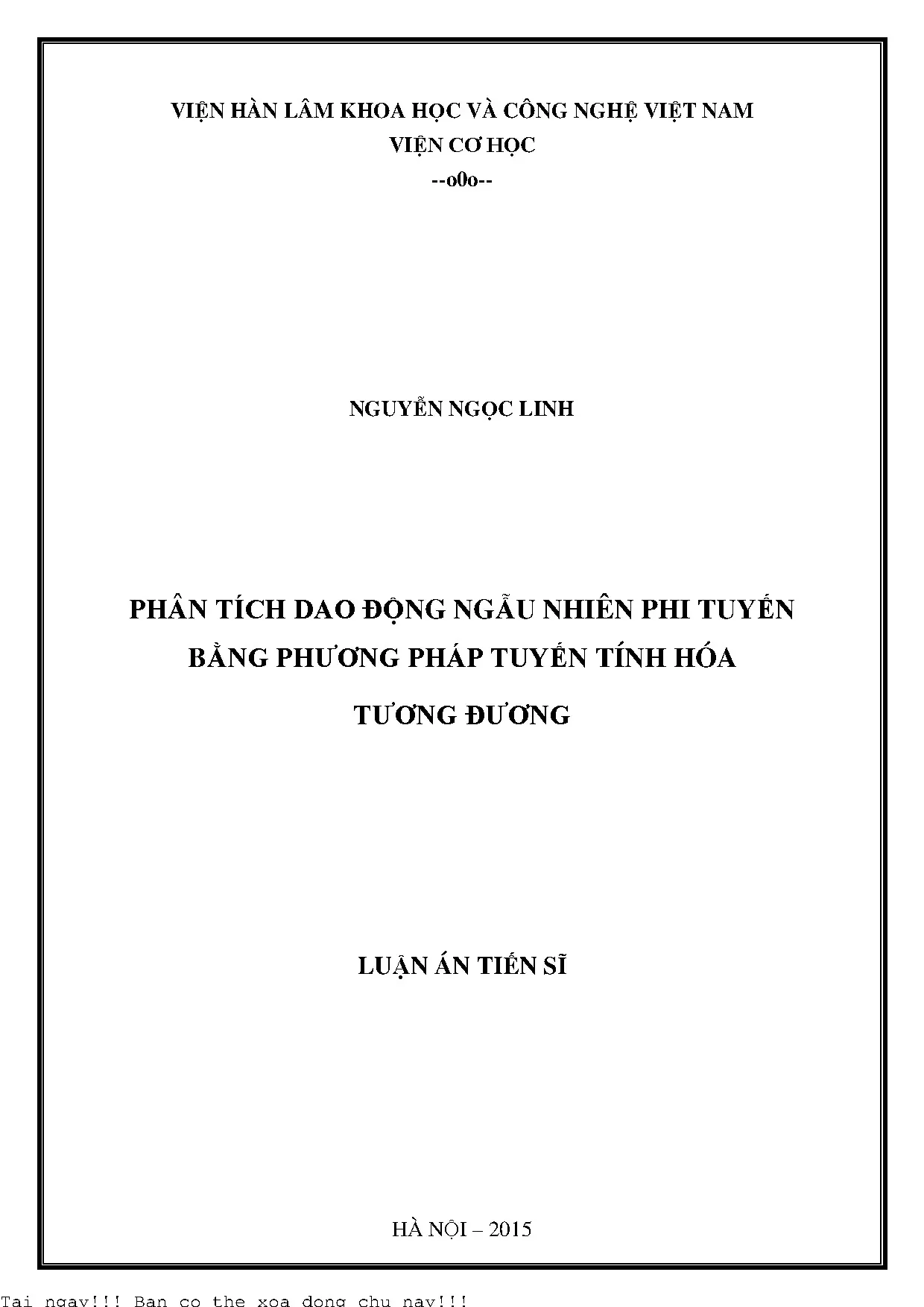 Phân tích dao động ngẫu nhiên phi tuyến bằng phương pháp tương đương