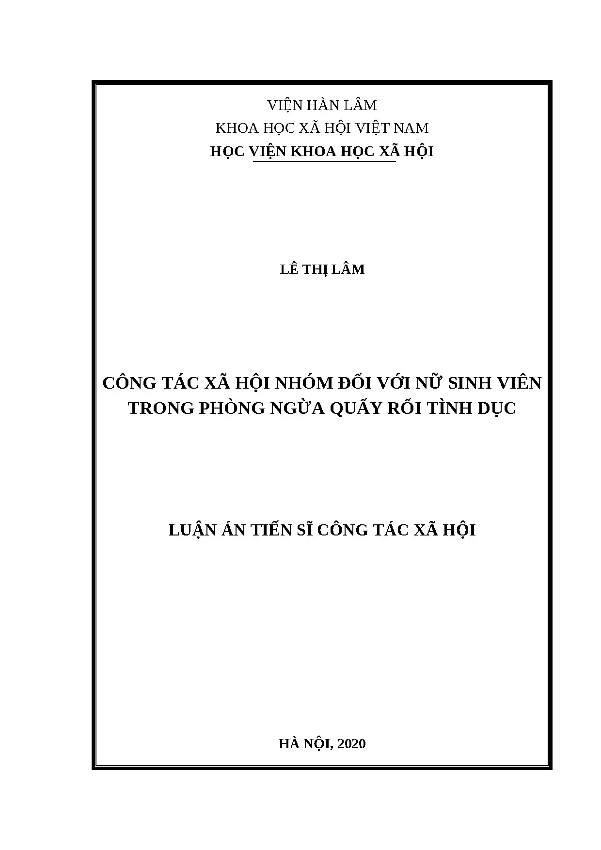 Luận án công tác xã hội nhóm đối với nữ sinh viên trong phòn
