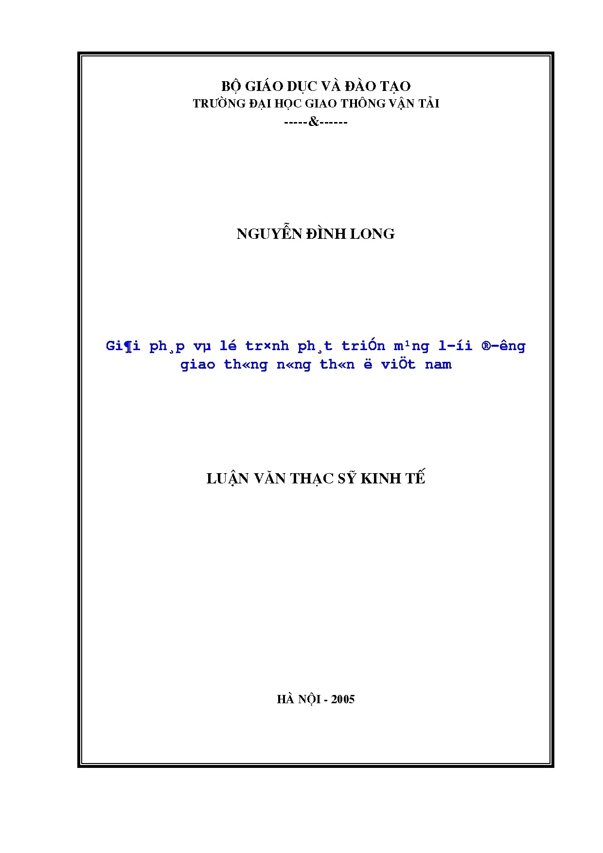 Giải pháp & Lộ trình Phát triển Giao thông Nông thôn Việt Nam
