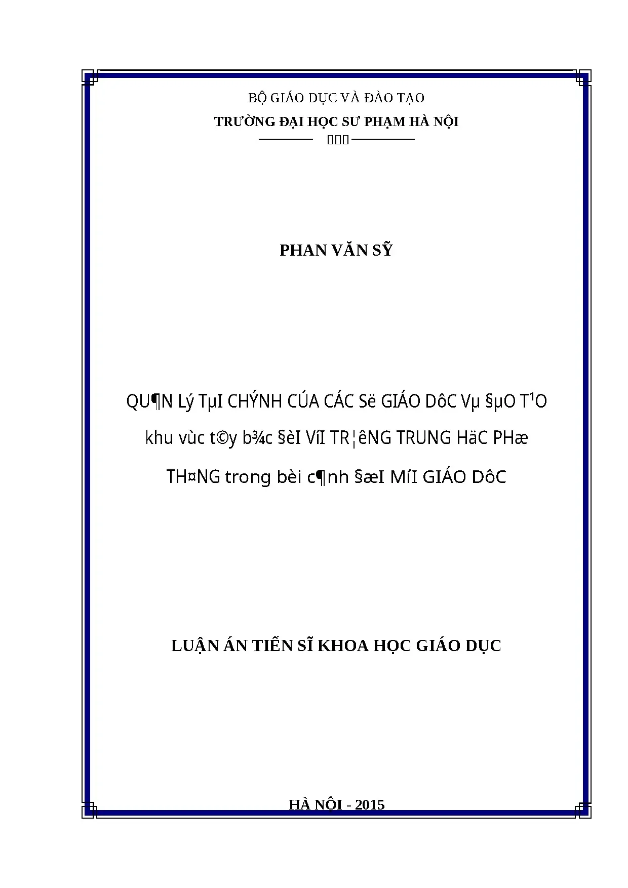 Quản lý tài chính Sở GD&ĐT vùng Tây Bắc với trường THPT