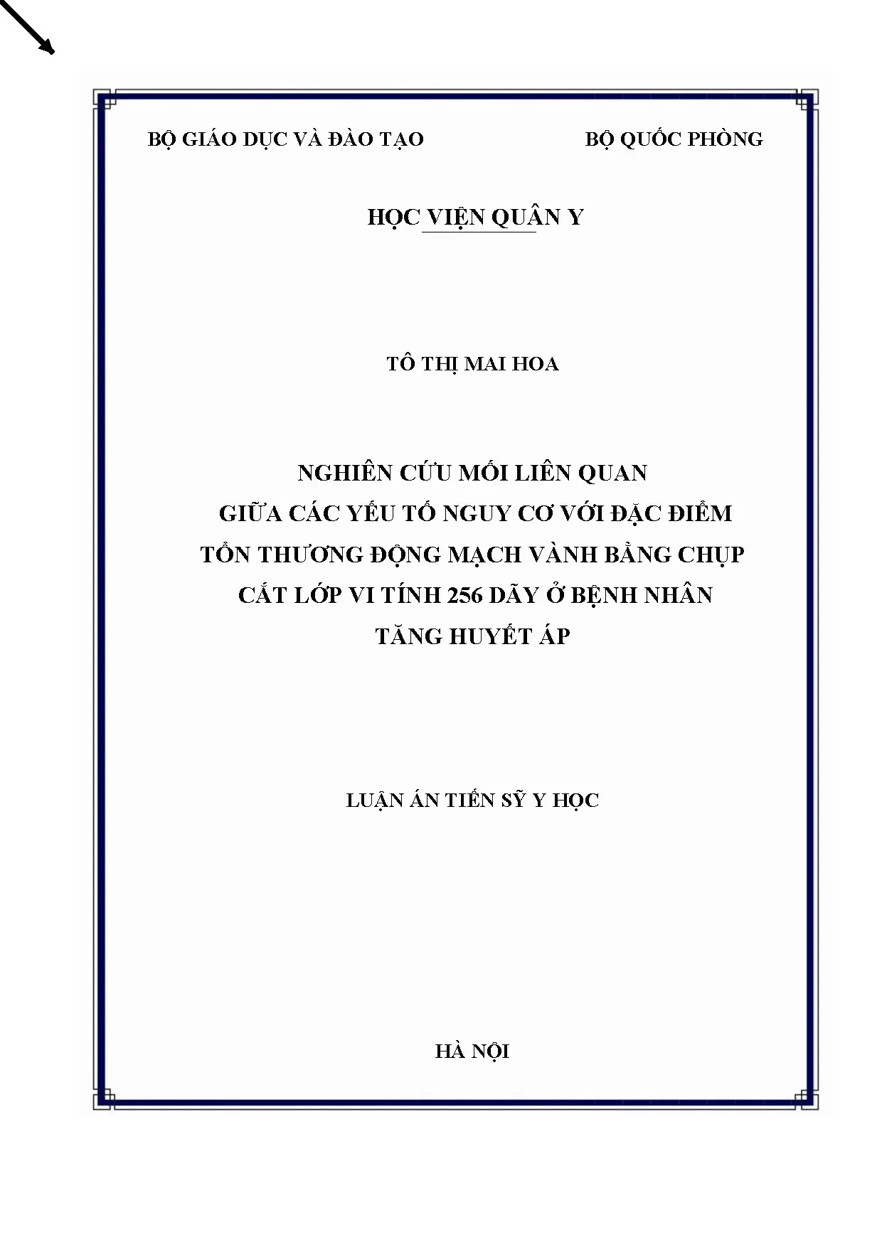 Luận án nghiên cứu mối liên quan yếu tố nguy cơ tổn thương động mạch vành chụp CT 256 dãy