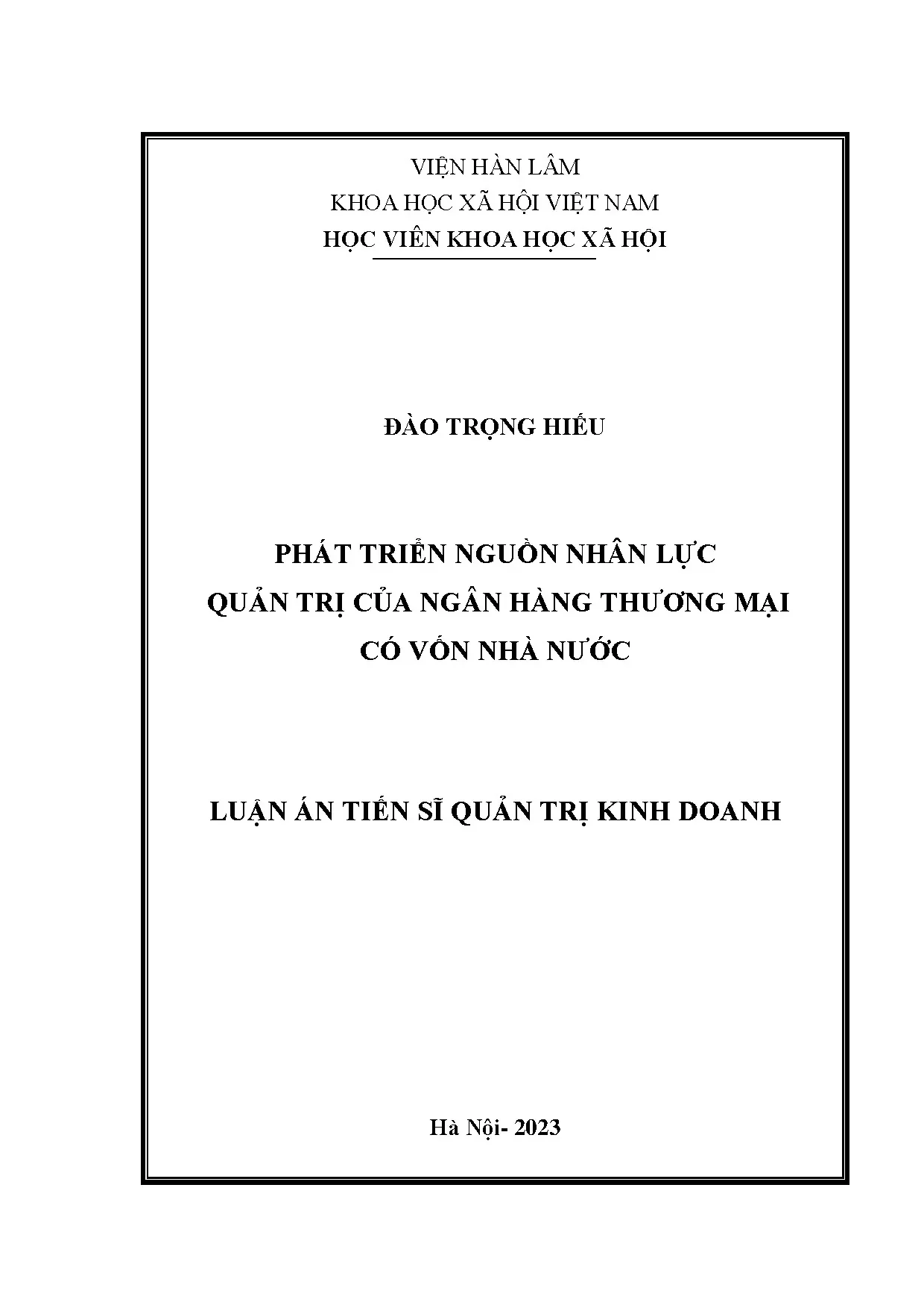 Phát triển nguồn nhân lực quản trị ngân hàng thương mại vốn nhà nước