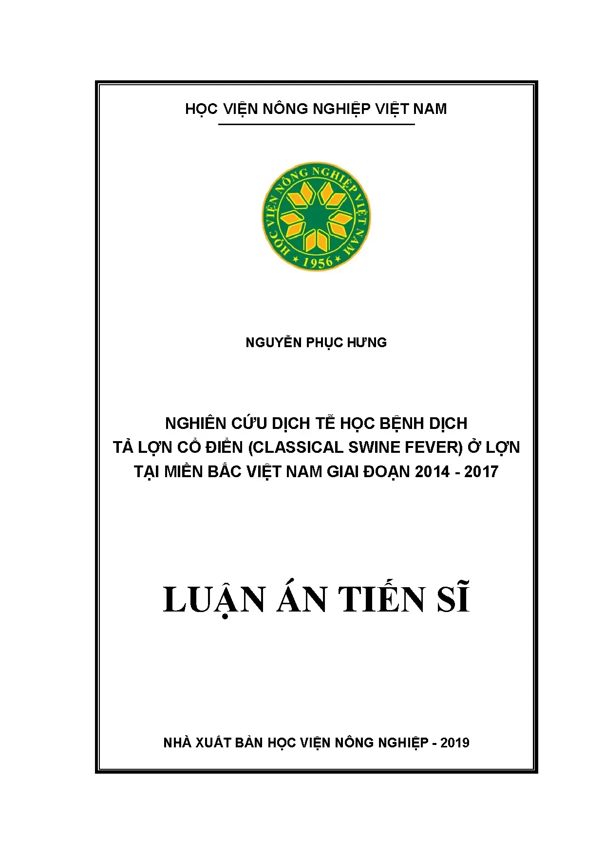 Dịch tả lợn cổ điển miền Bắc Việt Nam (2014-2017)