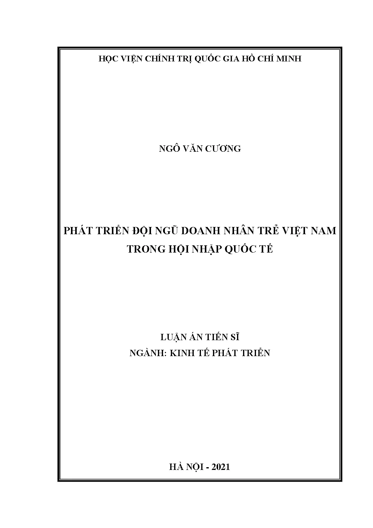 Phát triển đội ngũ doanh nhân trẻ Việt Nam trong hội nhập quốc tế