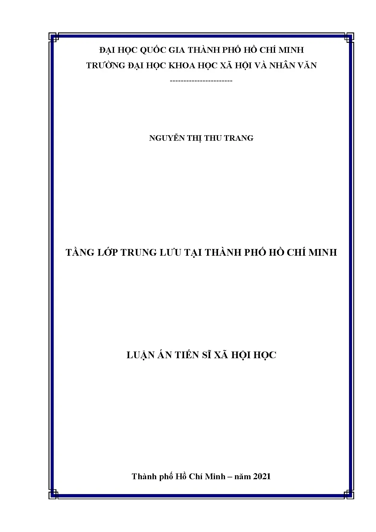 Tầng lớp trung lưu TP.HCM: Nghiên cứu Xã hội học