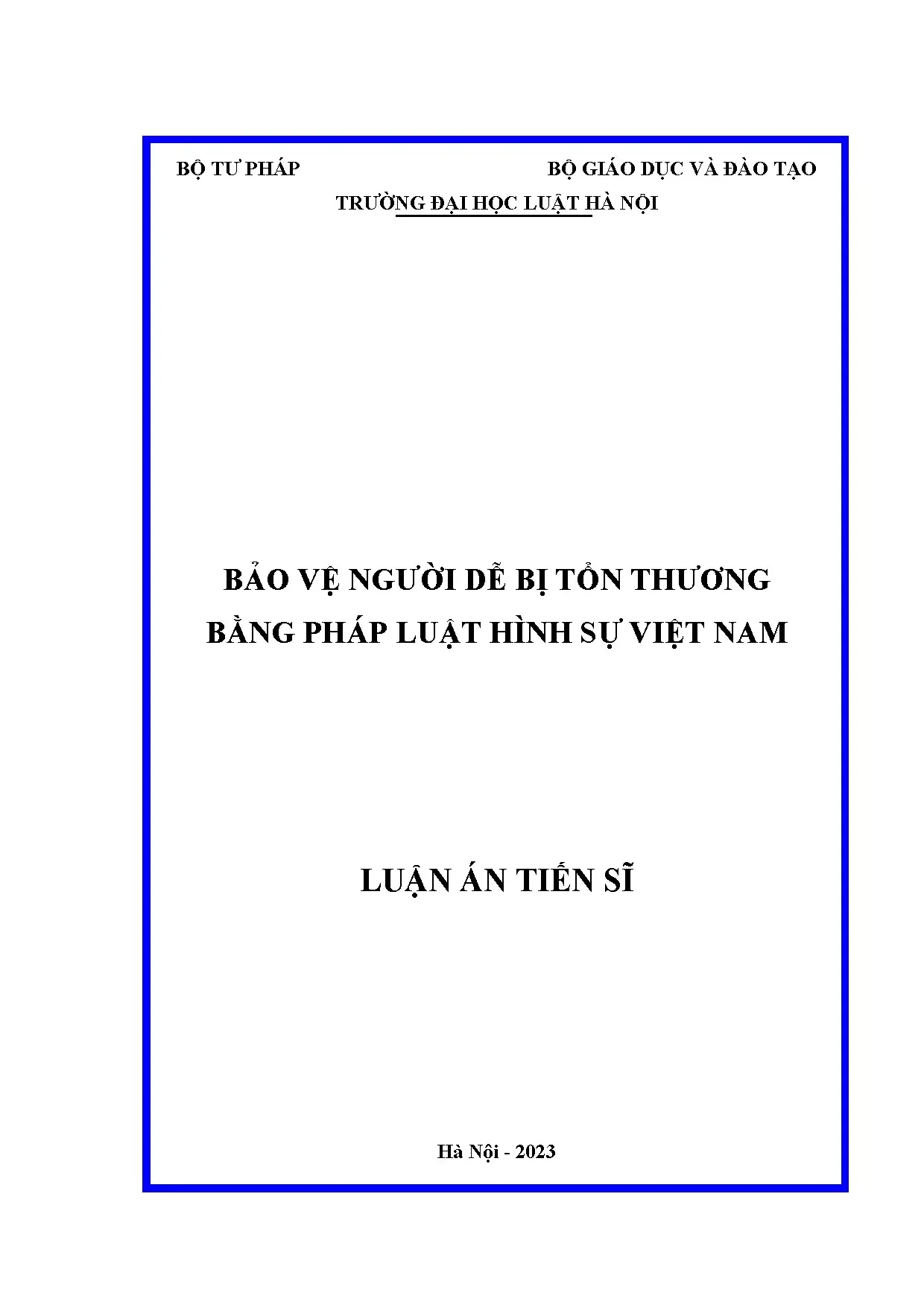 Bảo vệ người dễ bị tổn thương bằng pháp luật hình sự việt na