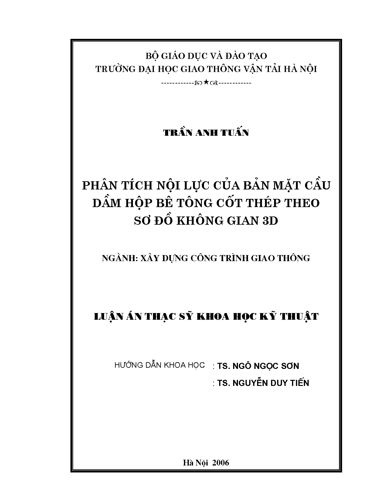 Phân tích nội lực của bản mặt cầu dầm hộp bê tông cốt thép t