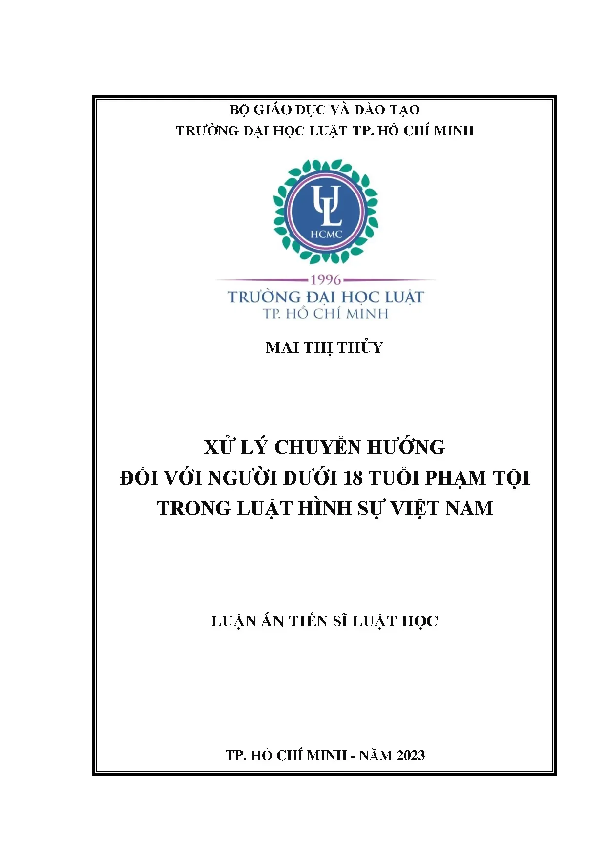 Xử lý chuyển hướng đối với người dưới 18 tuổi phạm tội trong