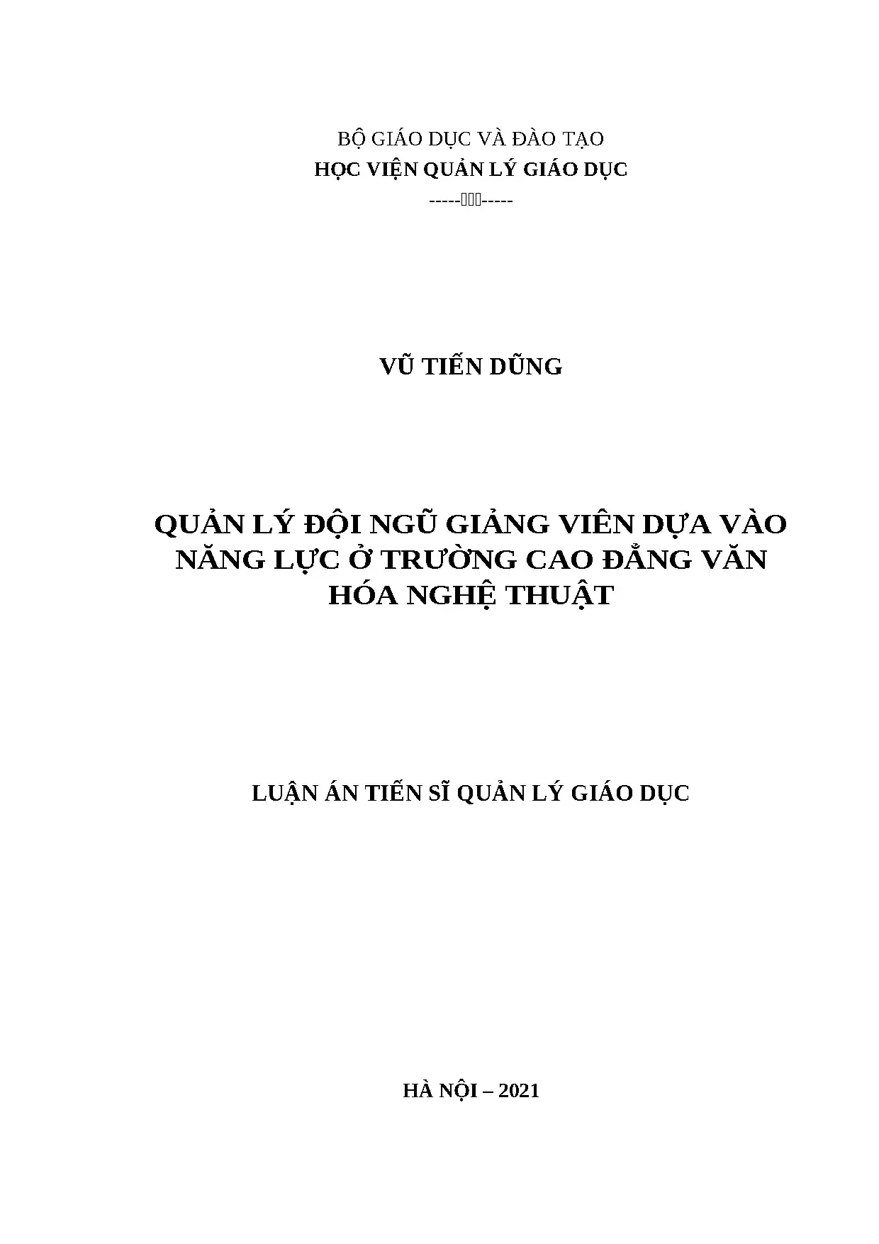 Quản lý giảng viên theo năng lực tại CĐ Văn hóa Nghệ thuật