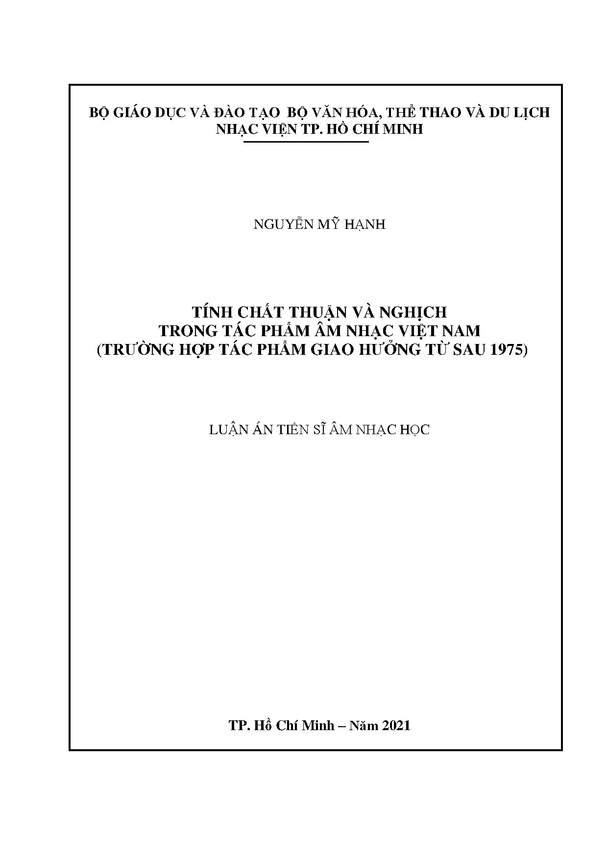 Tính thuận nghịch trong giao hưởng Việt Nam sau 1975