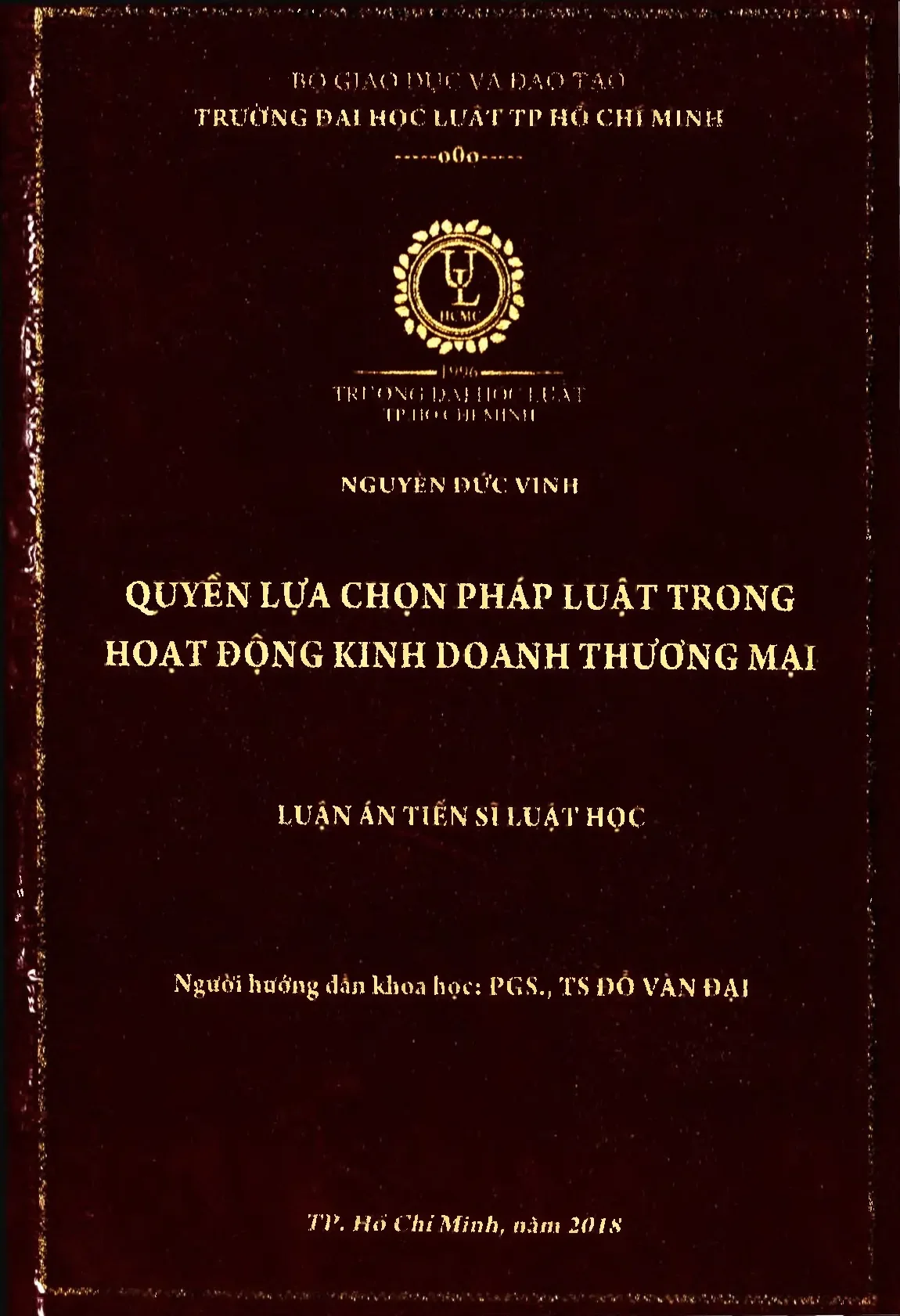 Luận án quyền lựa chọn pháp luật trong hoạt động kinh doanh