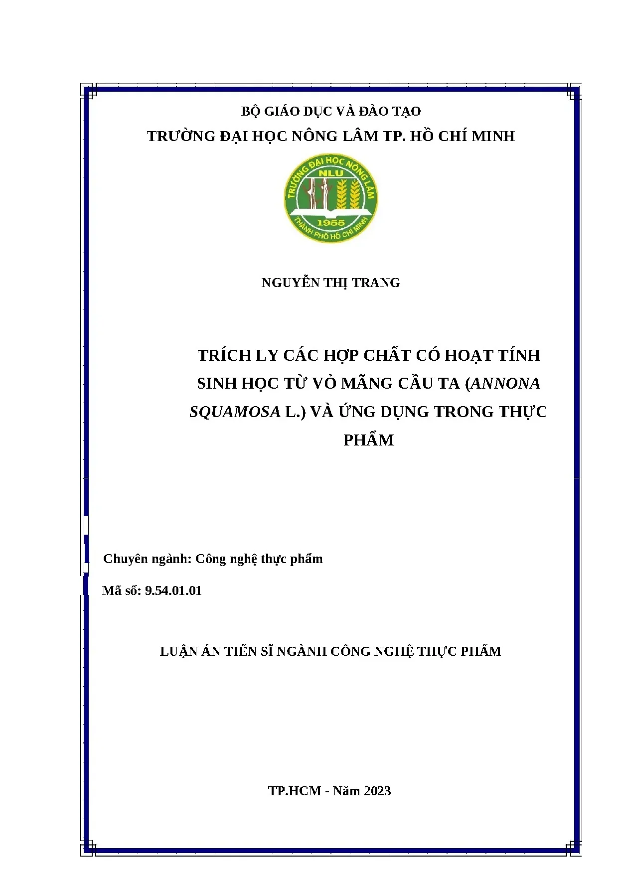 Trích ly hoạt chất sinh học vỏ mãng cầu ta & ứng dụng thực phẩm