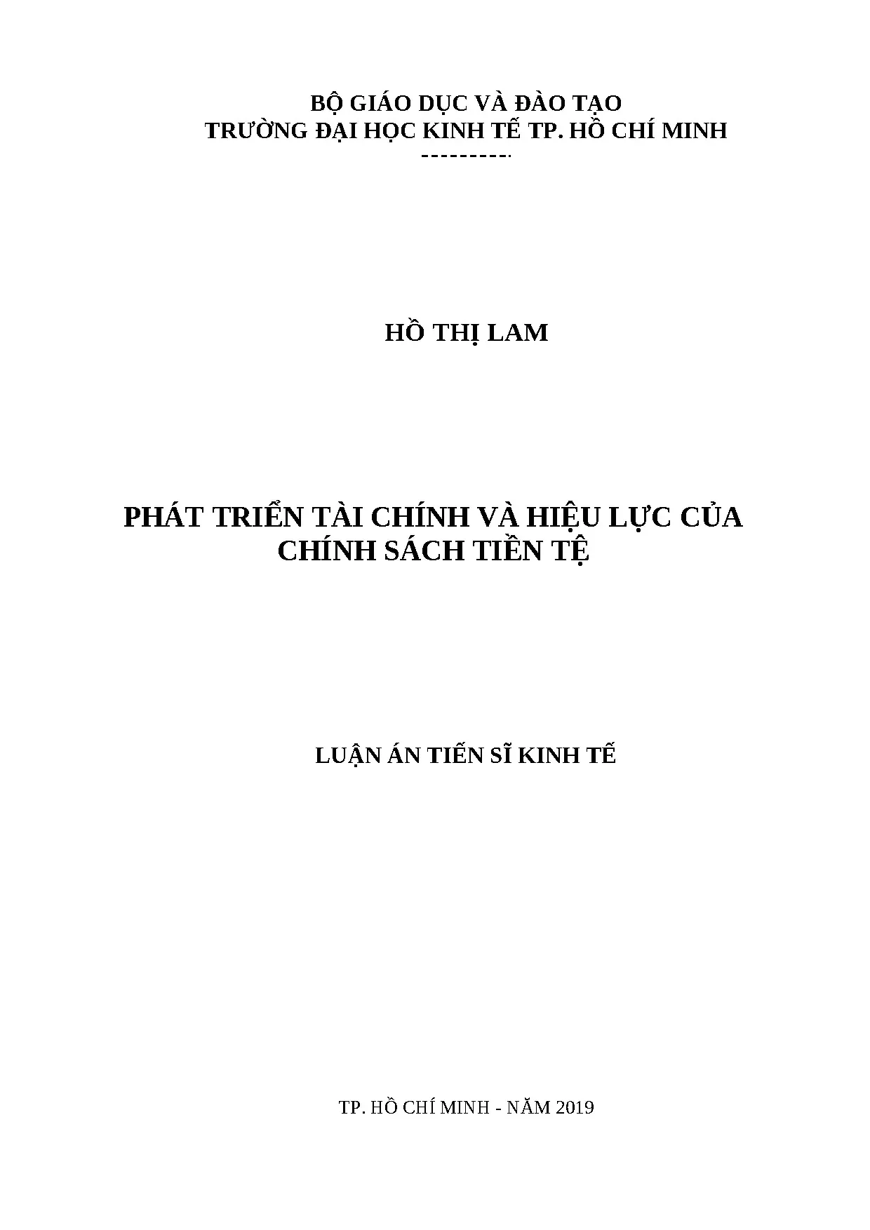 Luận án ts phát triển tài chính và hiệu lực của chính sách t