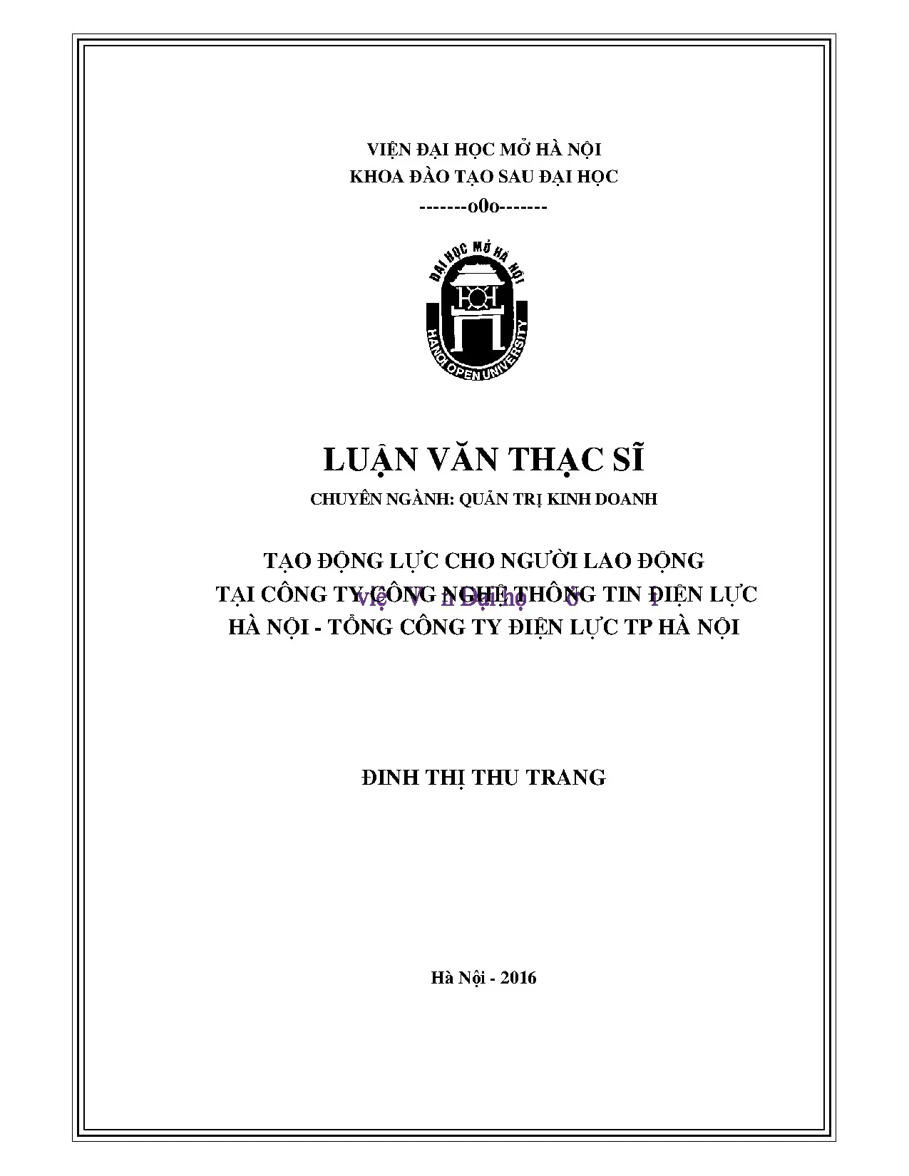 Tạo động lực cho người lao động tại công ty công nghệ thông tin điện lực Hà Nội