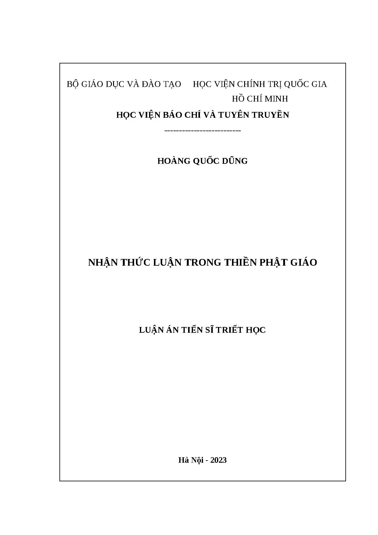 Nhận thức luận trong thiền phật giáo