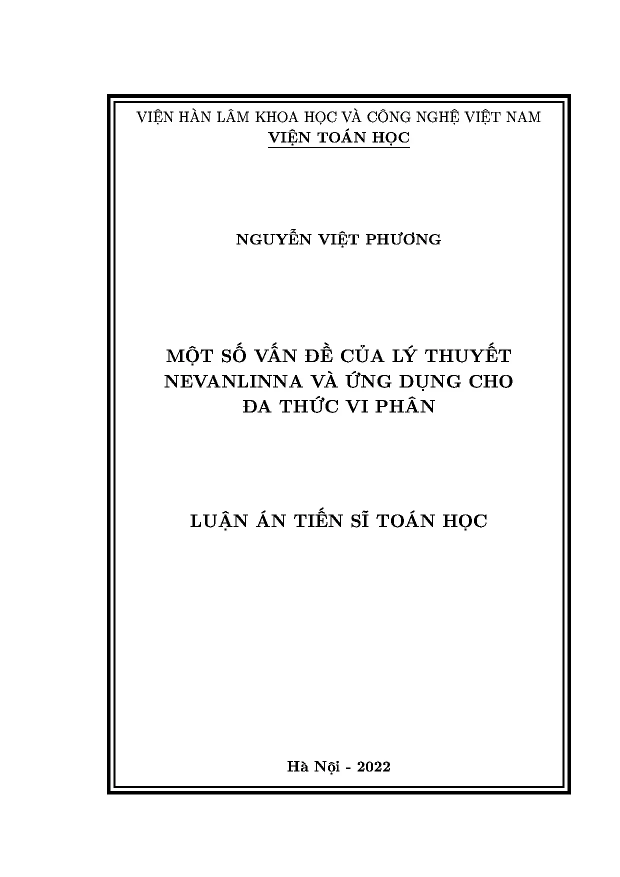 Luận án một số vấn đề của lý thuyết nevanlinna và ứng dụng c