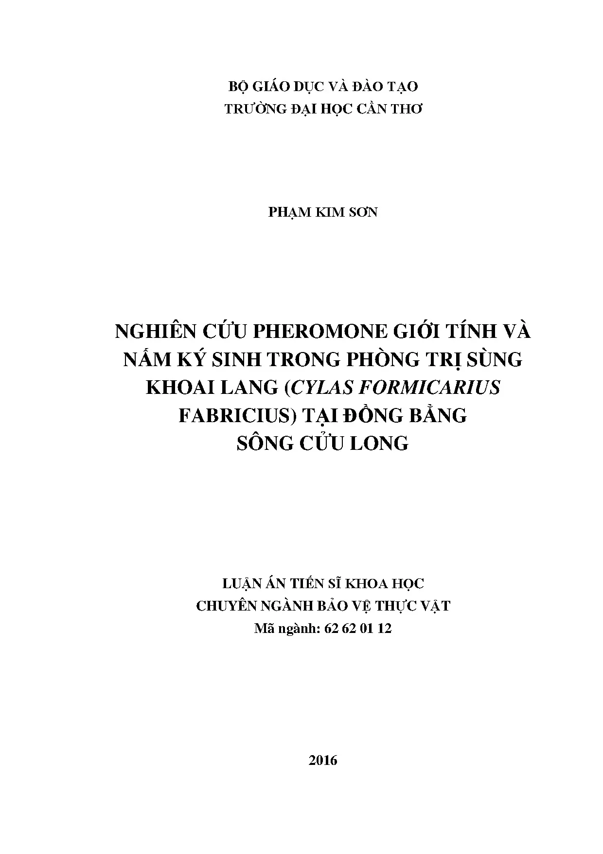 Nghiên cứu pheromone giới tính phòng trị sùng khoai lang