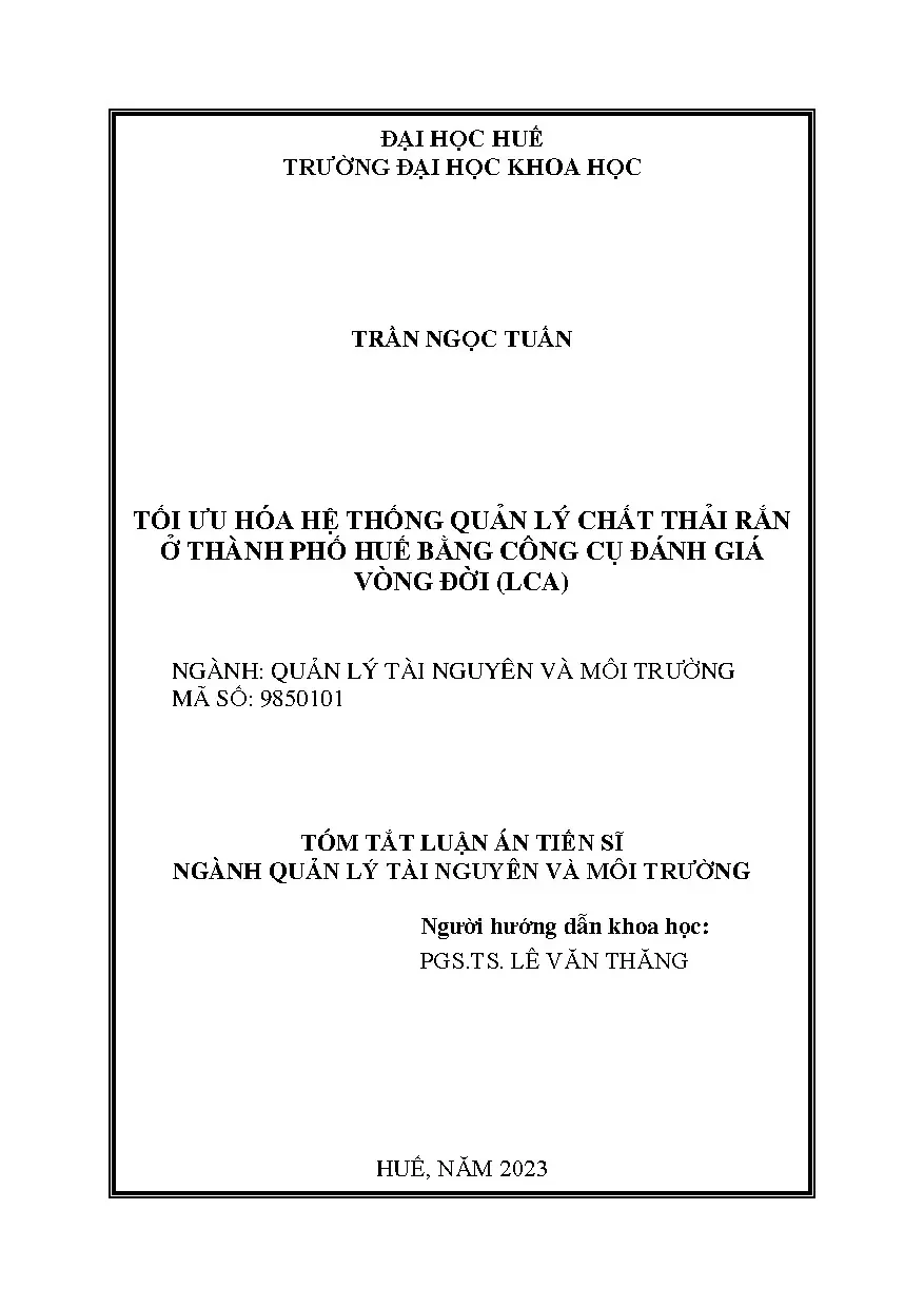 Tối ưu hóa quản lý CTR Huế bằng LCA