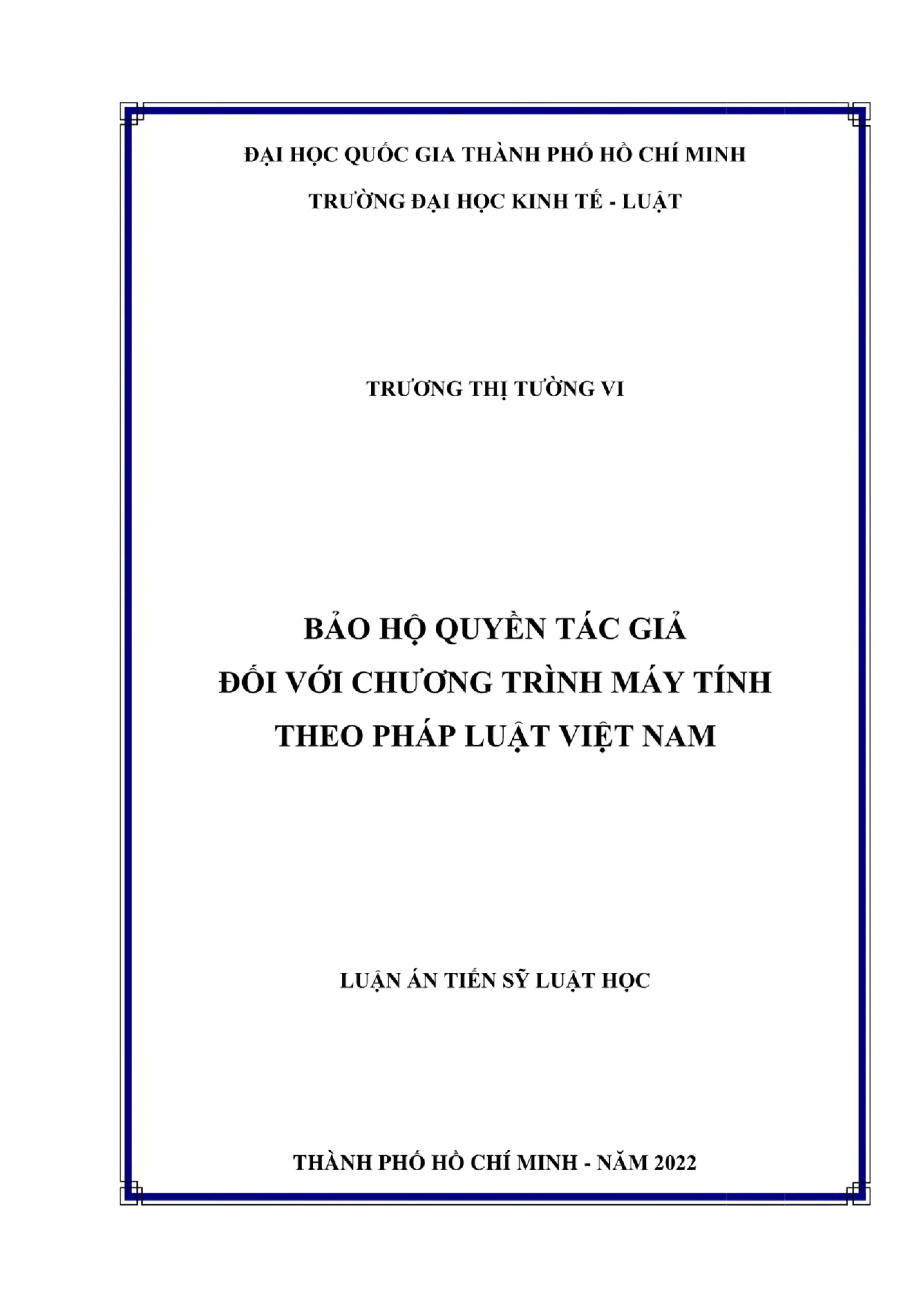 Bảo hộ quyền tác giả chương trình máy tính theo pháp luật Việt Nam
